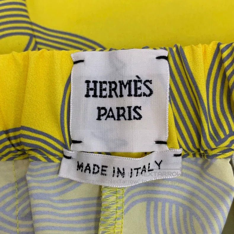 Hermes Hermes Yellow Lock扣Printed Drawstring Casual Shorts Size 24" / US 00 / IT 34 - 5 Thumbnail
