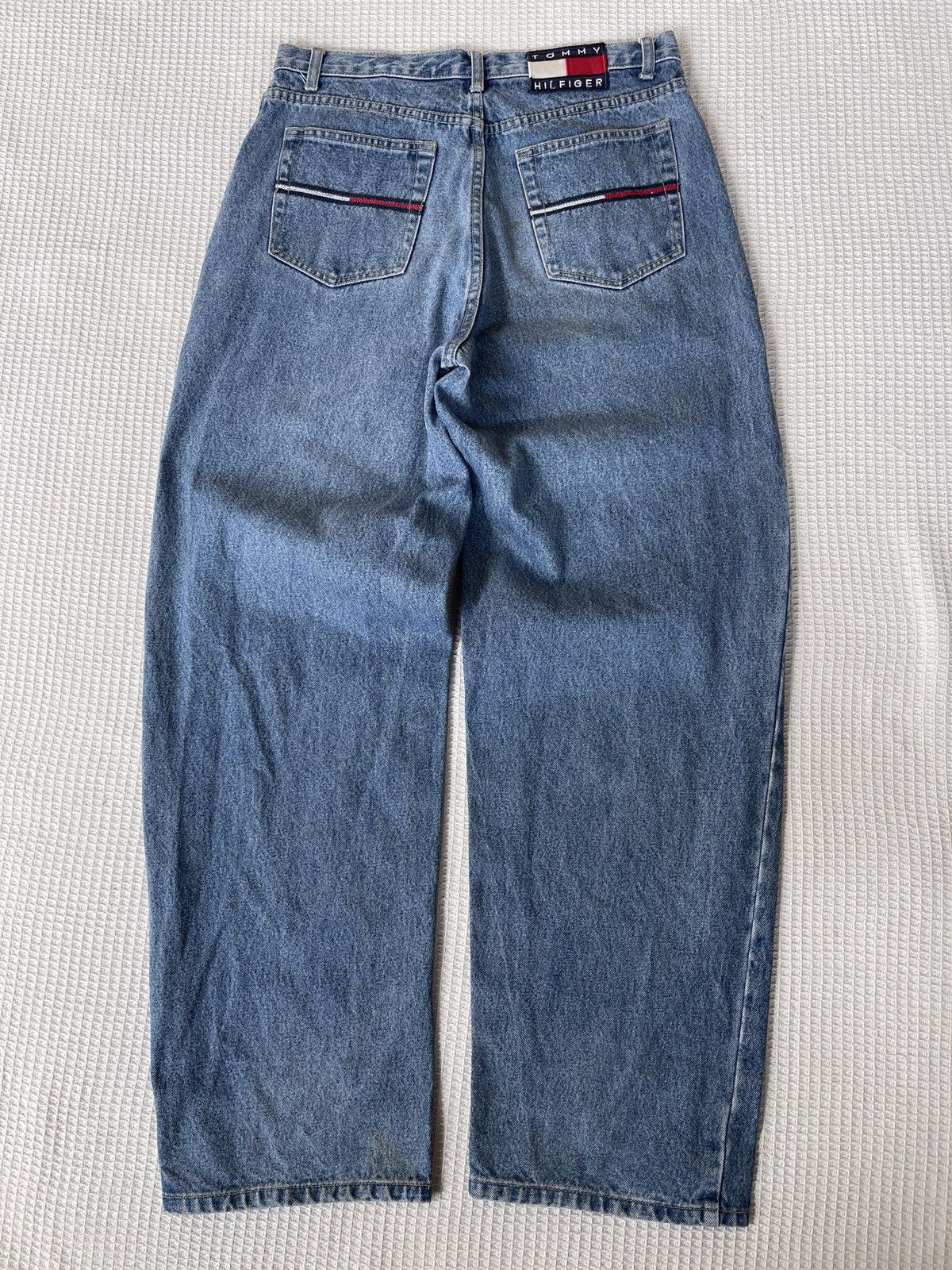 Last Drop🔥Rare🔥Vintage TOMMY Wide Leg Light Blie Wash Jeans