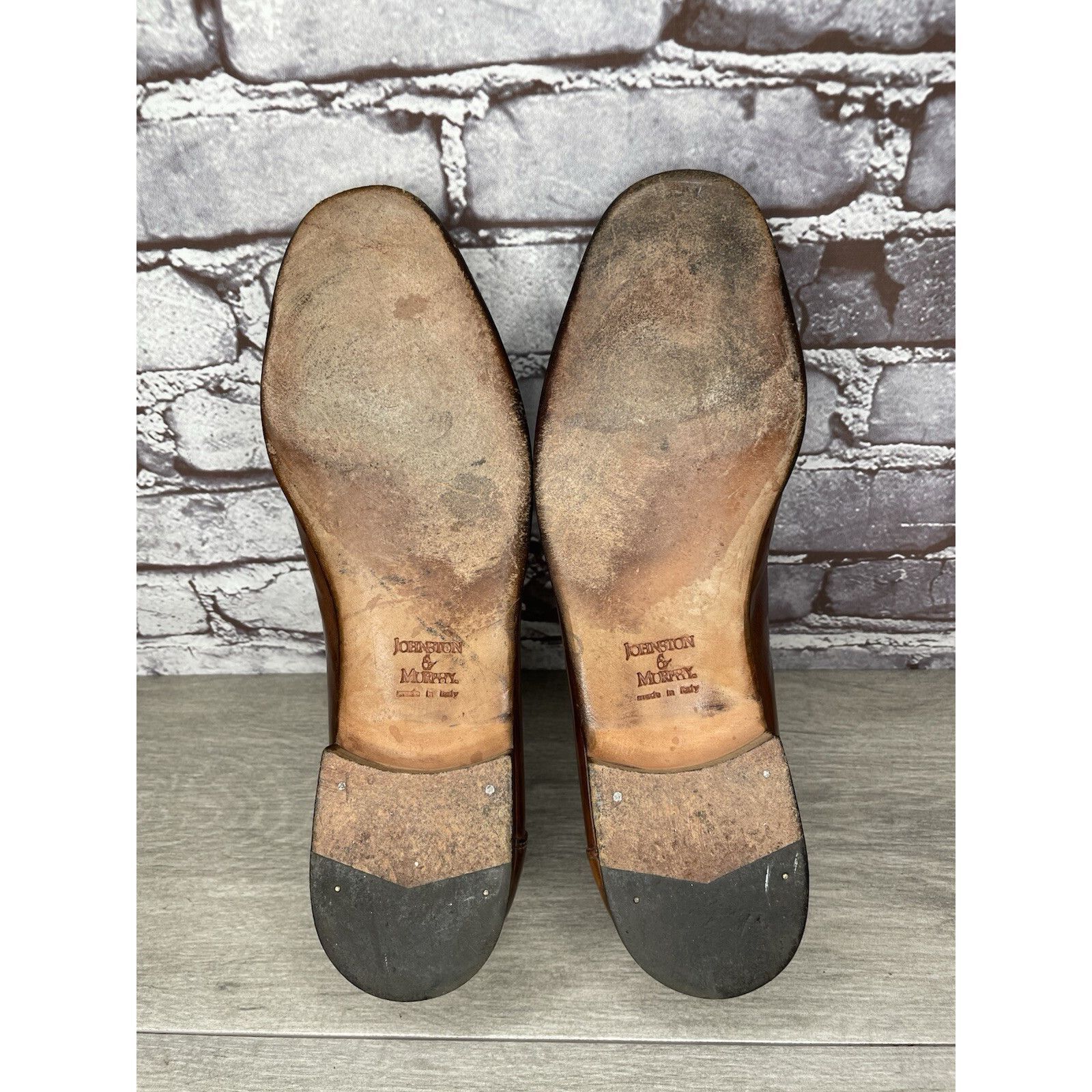 Johnston & Murphy Johnston & Murphy Brown Leather Handsewn Moc Tassel Loafers Size US 11 / EU 44 - 16 Thumbnail