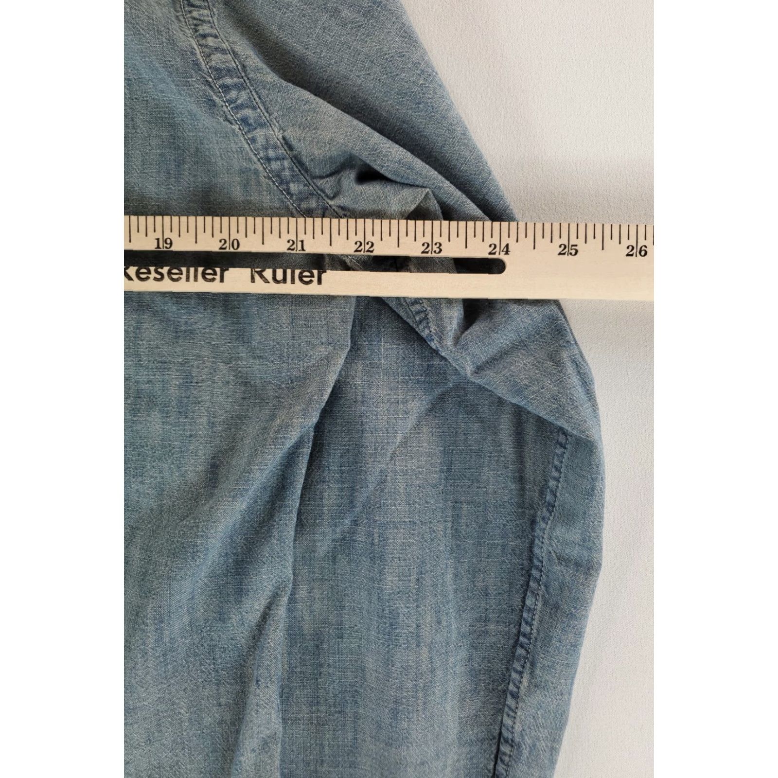 J.Crew J. Crew Shirt Chambray Japanese Fabric Button-Down Blue Long Sleeve Slim Mens L Size US L / EU 52-54 / 3 - 4 Thumbnail