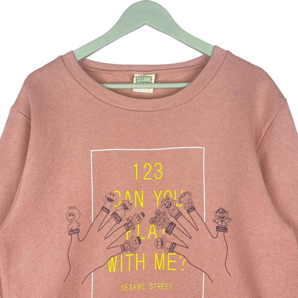 Designer × Vintage Sesame Street Pink Sweatshirt Crewneck Pullover Jumper Size M / US 6-8 / IT 42-44 - 2 Thumbnail