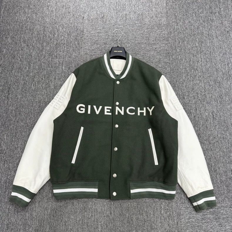 Givenchy Givenchy Size58 Wool Blend Leather Baseball Jacket Size US M / EU 48-50 / 2 - 1 Thumbnail