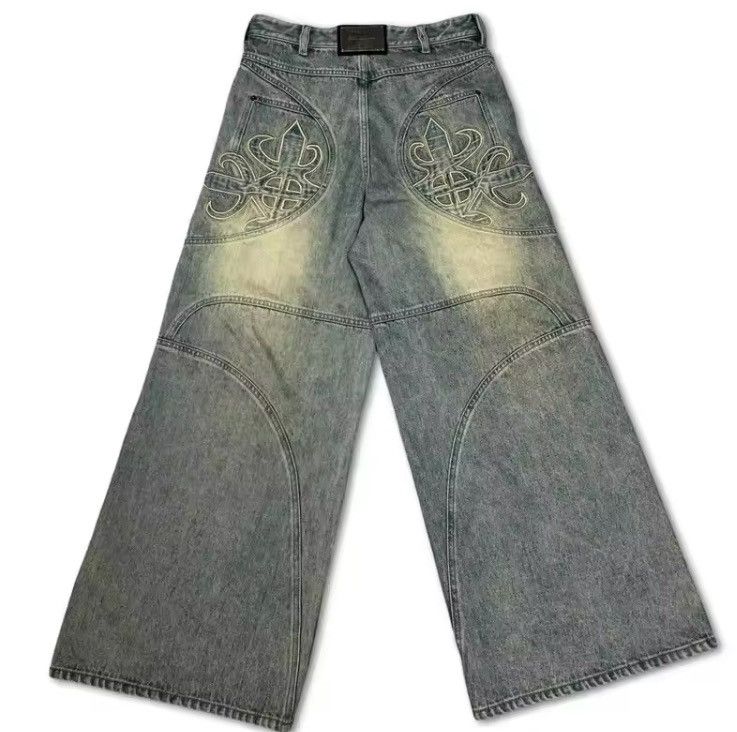 Japanese Brand Retro Washed Blue Straight Cut Baggy Jeans Size US 36 / EU 52 - 2 Thumbnail