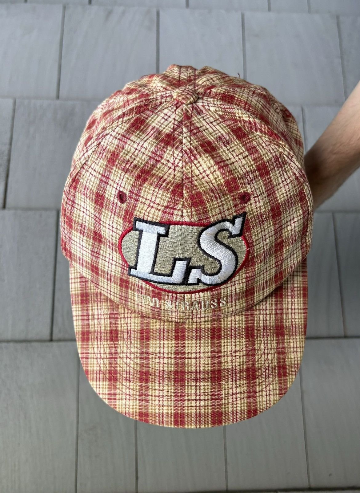 Levi's 1990s Levi's Cap 90s Vintage Plaid Baseball Hat Snapback Red Size ONE SIZE - 8 Thumbnail
