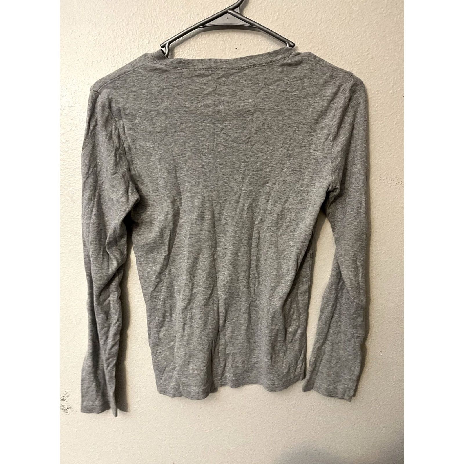Gap Gap Favorite Tee Women Solid Round Neck Long Sleeve Size Small Gray Y2K Size S / US 4 / IT 40 - 3 Thumbnail