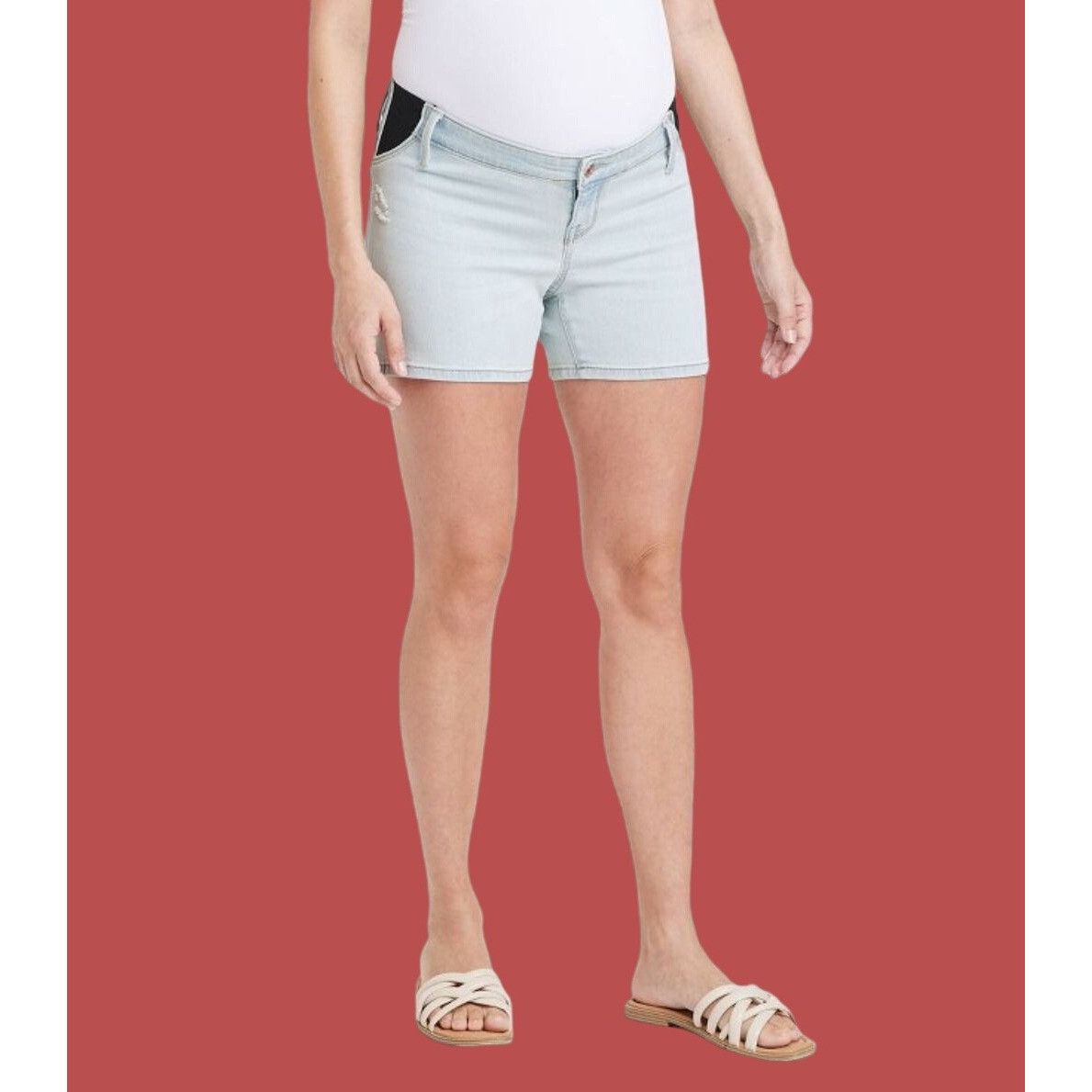 Other Isabel Maternity - Under Belly Maternity Jean Shorts - Light Size 38" / US 16 / IT 52 - 1 Thumbnail