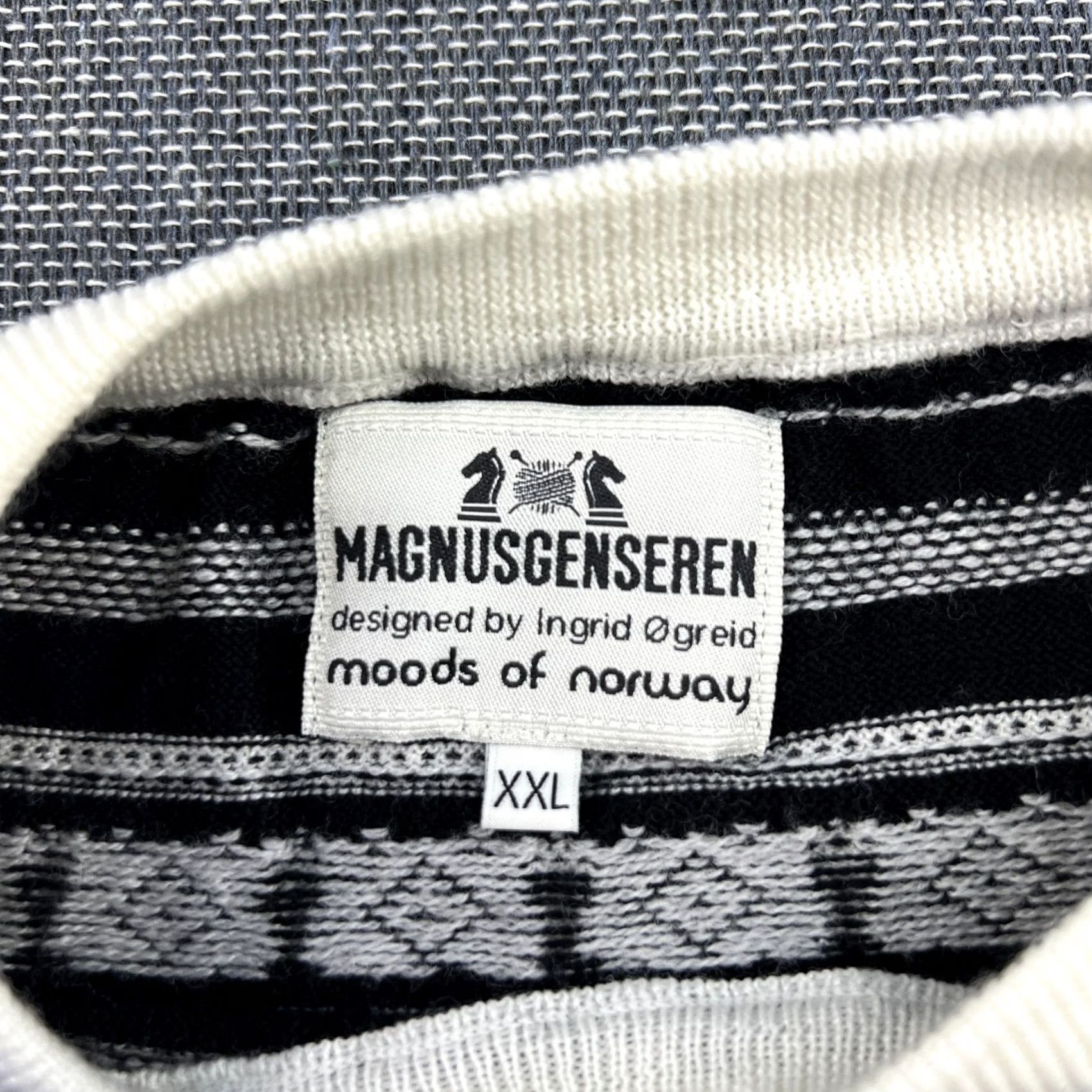 Vintage Moods of Norway Sweater 2XL Black Magnusgenseren Magnus Carlson Chess Print Mens Size US XXL / EU 58 / 5 - 4 Thumbnail
