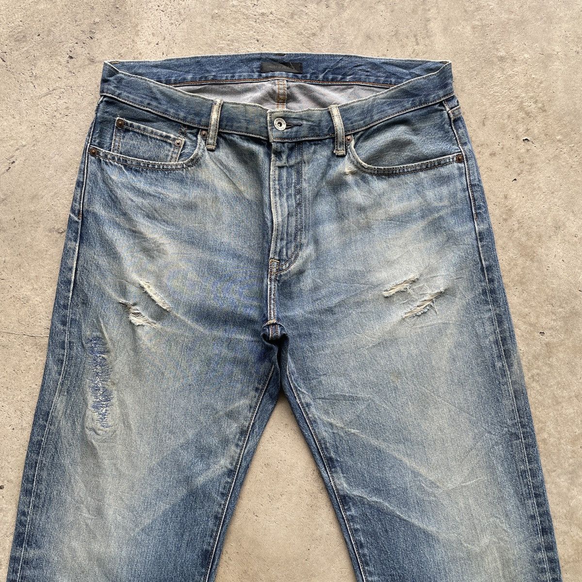 Japanese Brand Vintage Japanese Faded Jeans Denim Pants Distressed W35 Size US 35 - 3 Thumbnail