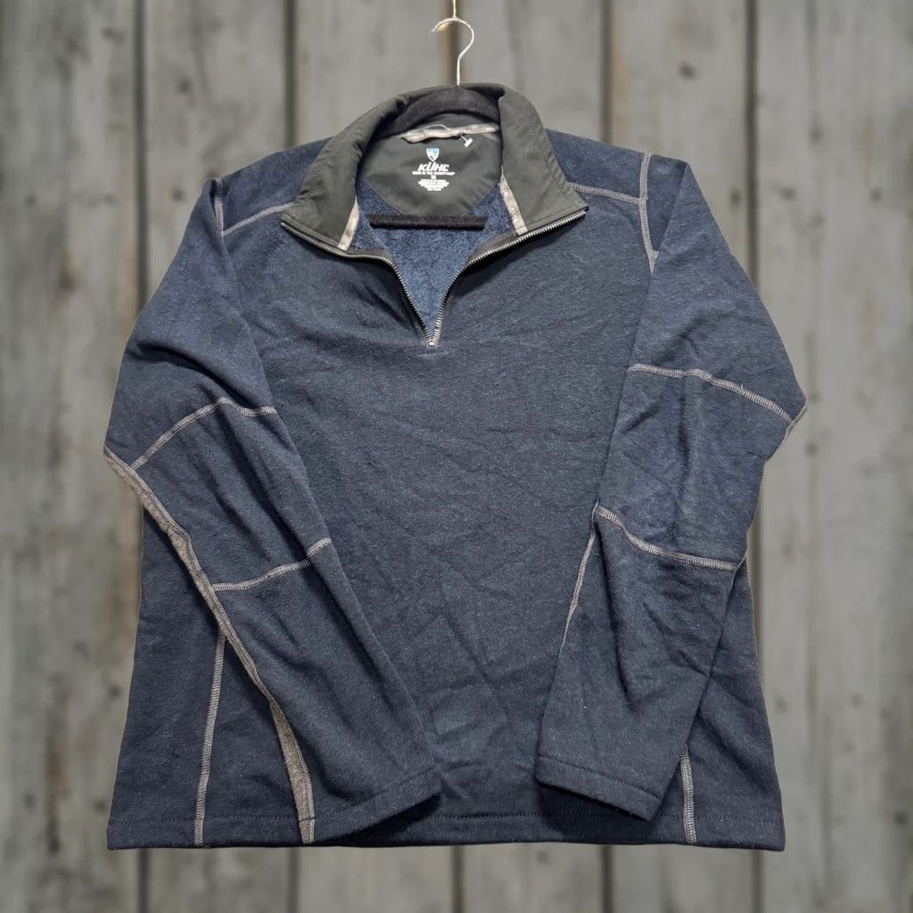 Vintage Kuhl Sweatshirt Medium Men's Blue Quarter Zip Fleece Outdoor Pullover Broken Zipper Size US M / EU 48-50 / 2 - 1 Thumbnail
