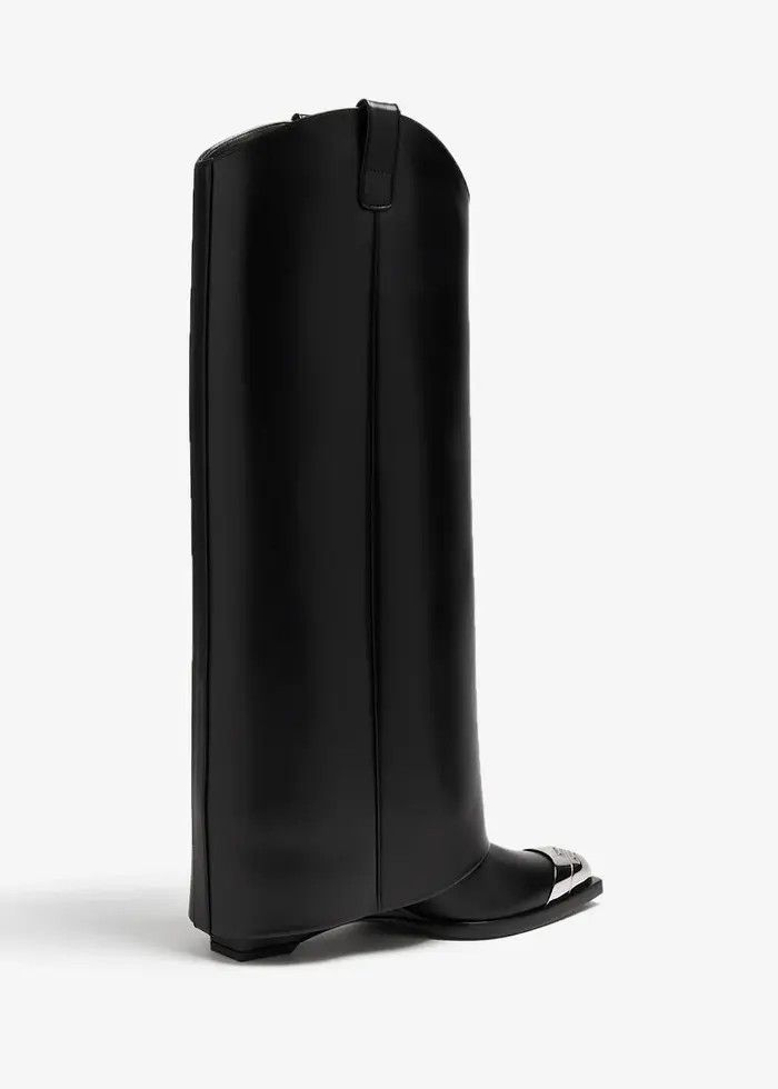 Givenchy o1n1vont0226 Shark Lock Cowboy Boots in Black Size US 6 / IT 36 - 3 Thumbnail