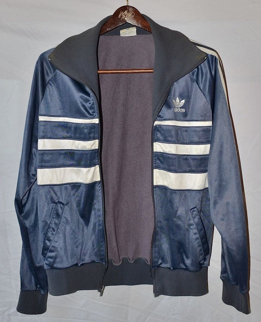 Adidas Vintage Adidas USA Trefoil Track Jacket Blue M (fits small) Size US M / EU 48-50 / 2 - 2 Thumbnail