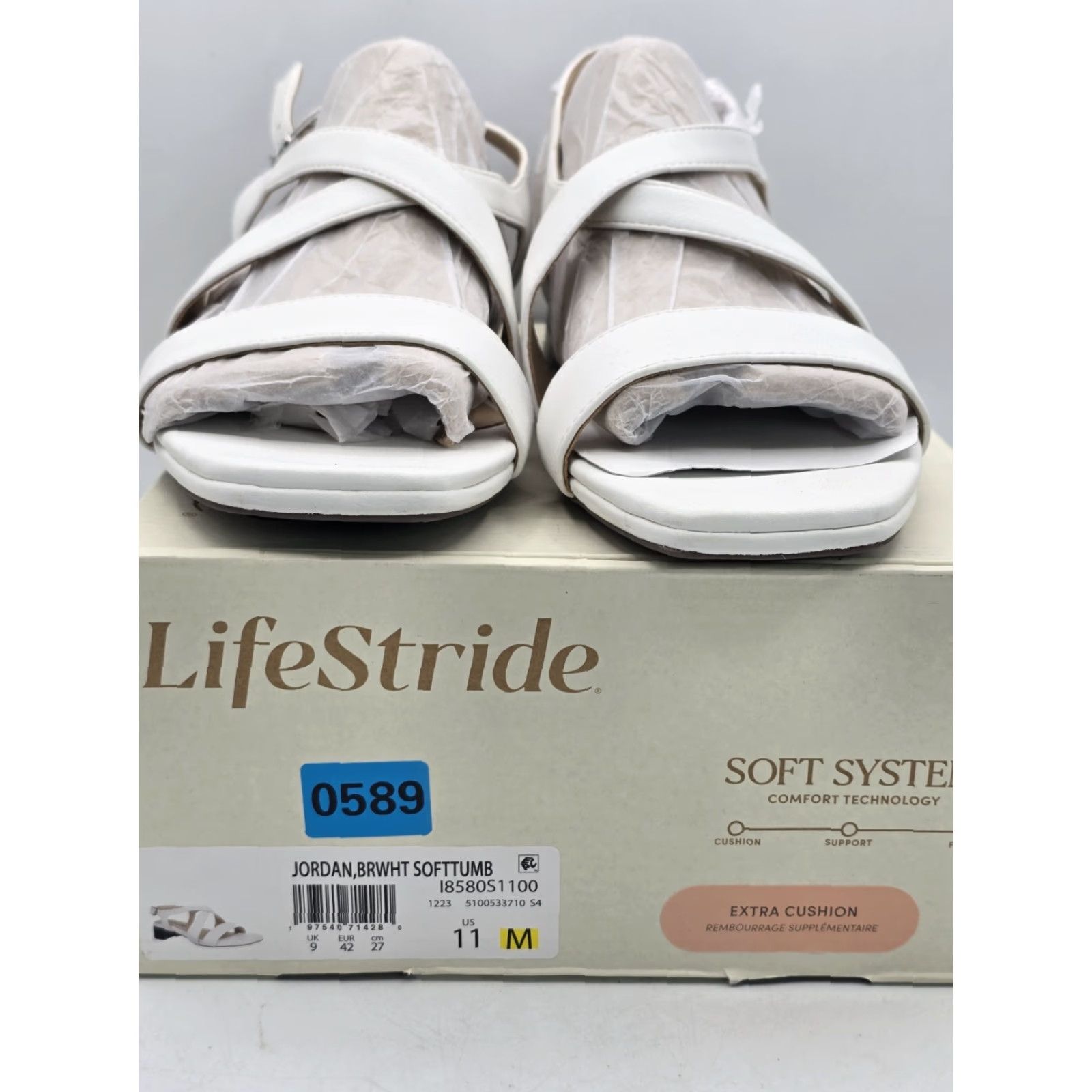Vintage LifeStride Women's Jordan Strappy Heeled Sandals White Size 6.5 Size US 4 / IT 34 - 4 Thumbnail