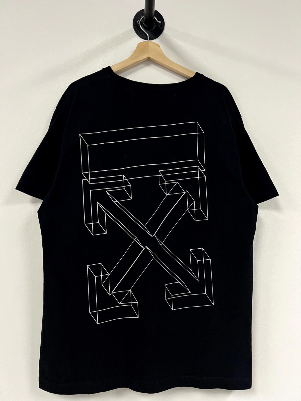 image of Off White Stencil Arrows Black Tee, Men's (Size XS)