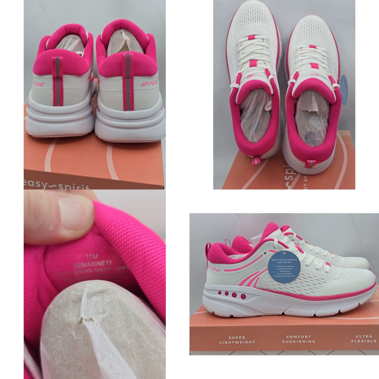 Vintage Easy Spirit Sneakers Women’s White Sz 11 Limited Edition Maxine 2 Emove Walking Shoes Pink Size US 11 / IT 41 - 8 Thumbnail