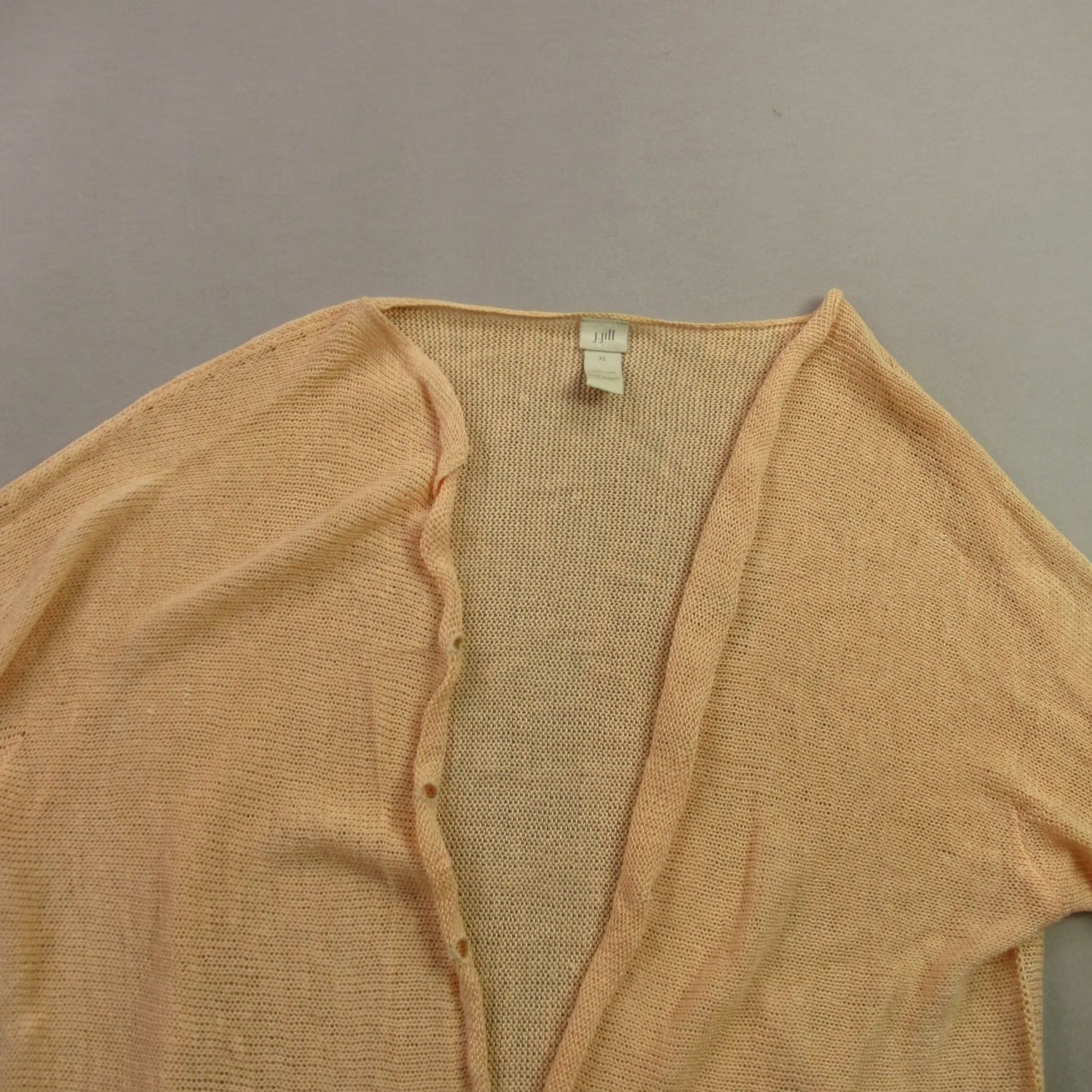 J. Jill J Jill Sweater Cardigan Womens XL Long Sleeve Lightweight Casual Yellow Size XL / US 12-14 / IT 48-50 - 3 Thumbnail