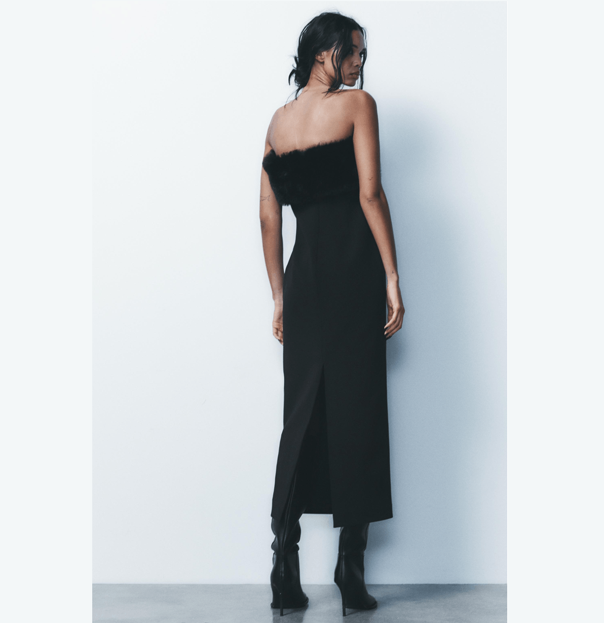 Zara ZARA Strapless Midi Dress Size S / US 4 / IT 40 - 6 Thumbnail