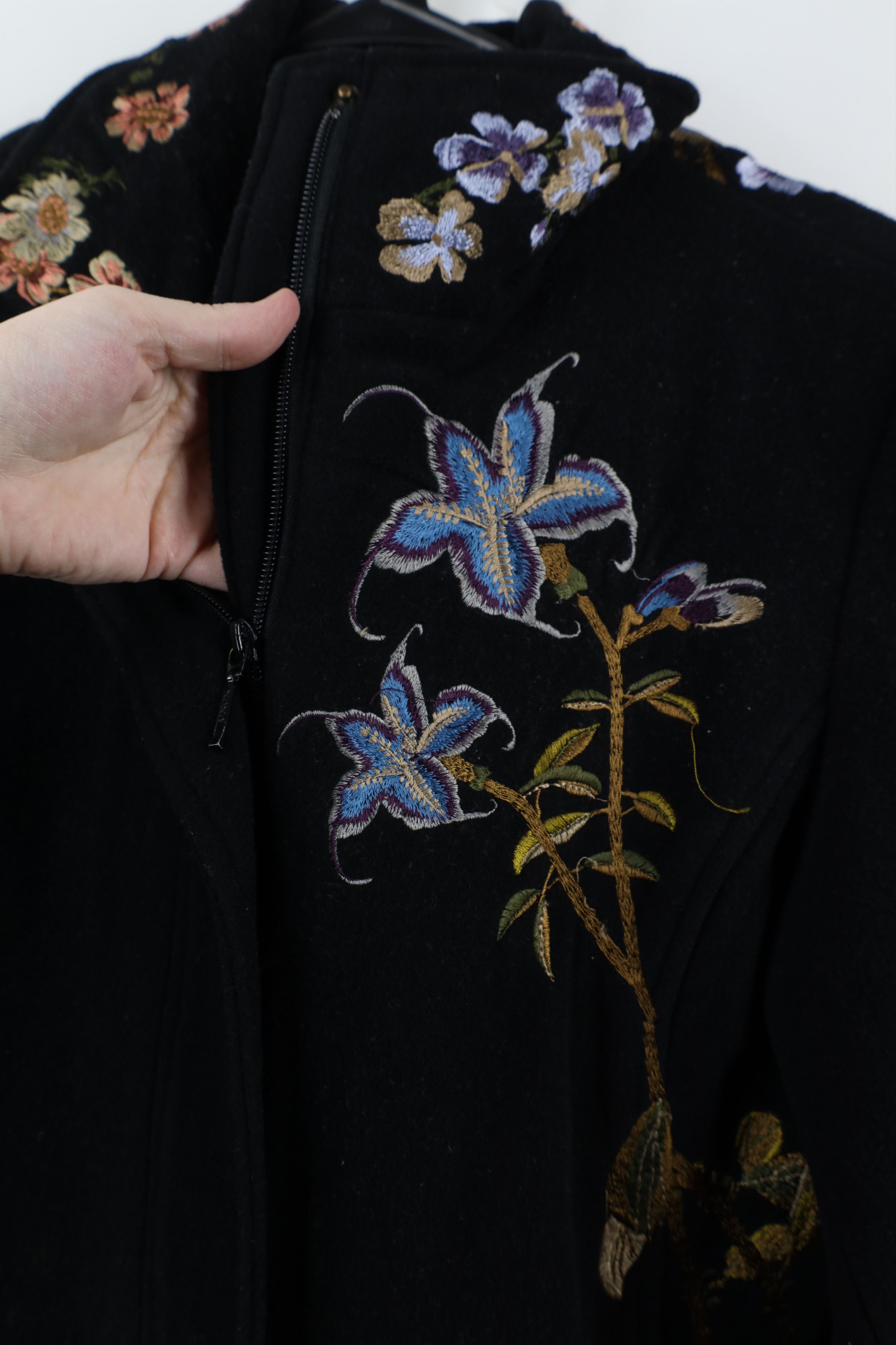 Vintage Vintage Y2K Streetwear Cashmere Blend Flower Floral Jacket Size L / US 10 / IT 46 - 8 Thumbnail
