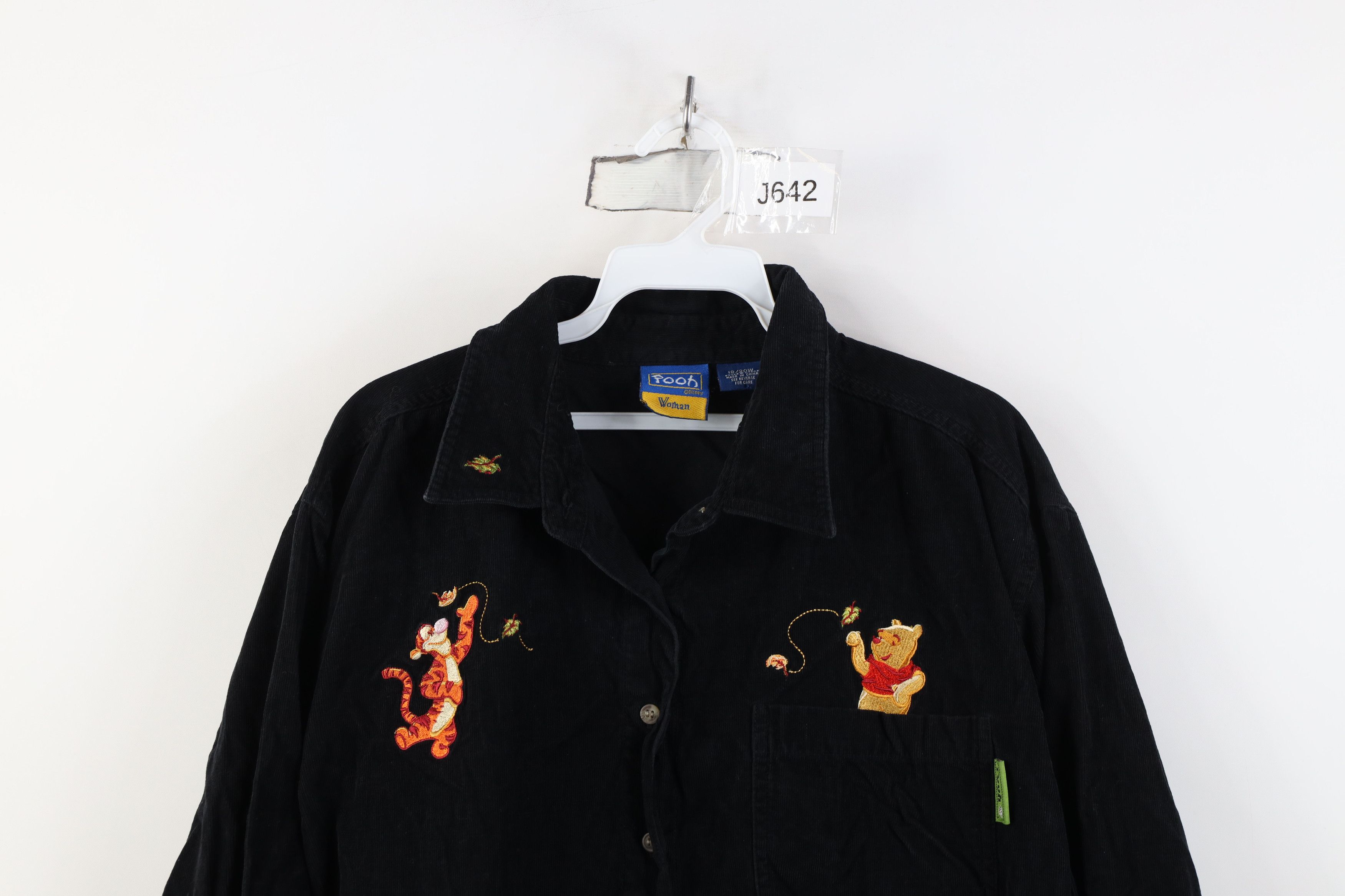 Disney Vintage 90s Disney Winnie the Pooh Corduroy Button Shirt Size XXL / US 16-18 / IT 52-54 - 2 Thumbnail
