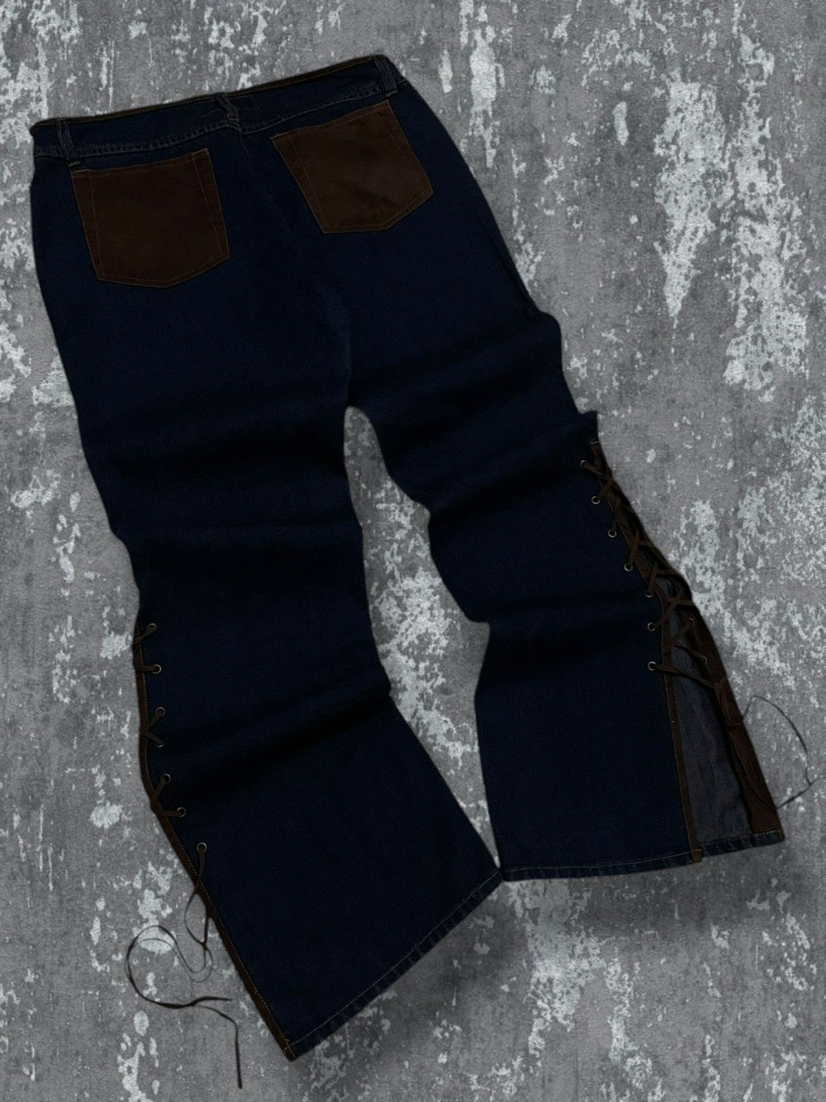 Japanese Brand Vintage 90s Designer Route 66 Rare Flared Lace Cowboy Denim Size US 32 / EU 48 - 10 Thumbnail