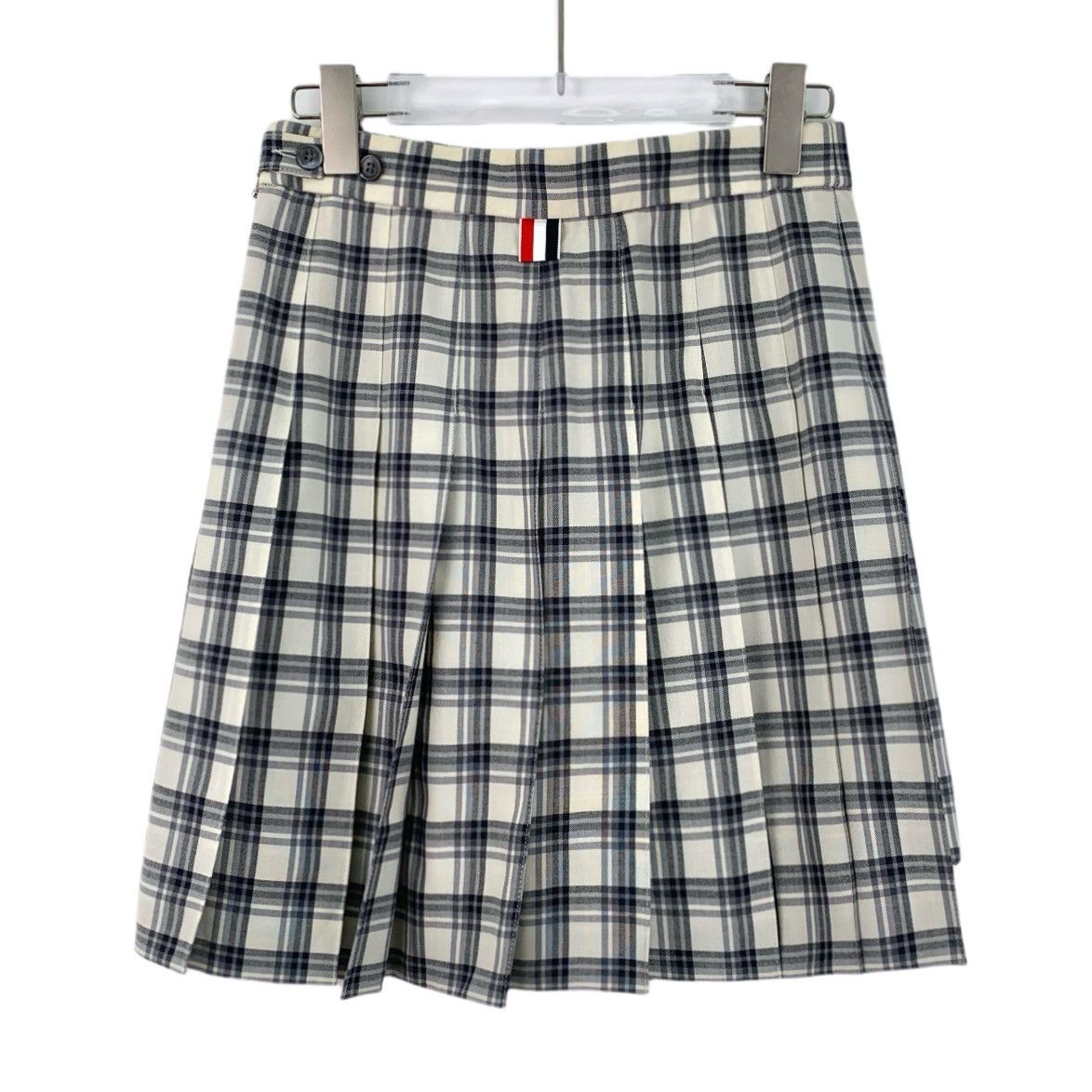 Thom Browne Thom Browne Color-block Plaid Wool Pleated Mini Skirt K26WX Size 26" / US 2 / IT 38 - 2 Thumbnail