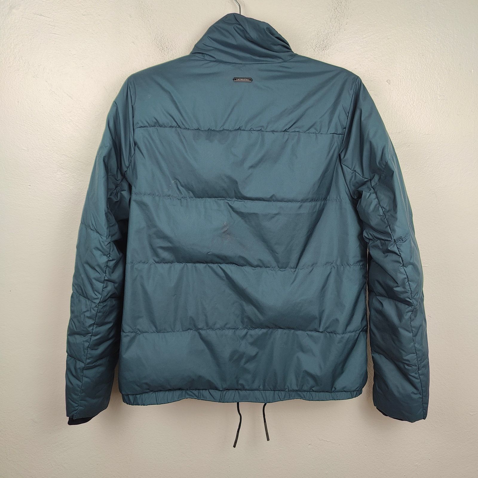 Athleta Athleta Down Puffer Bomber Jacket Womens Medium Dark Teal Size M / US 6-8 / IT 42-44 - 6 Thumbnail