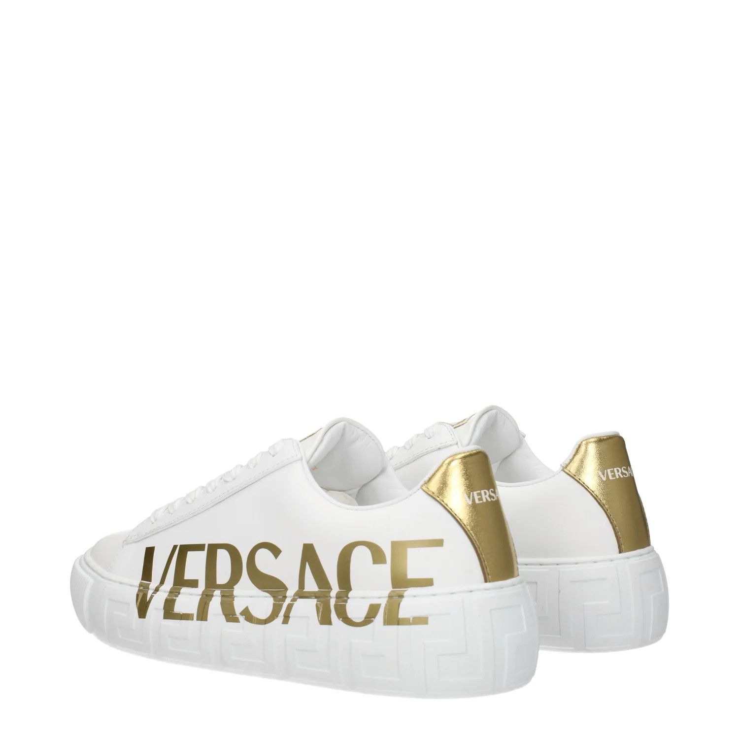 Versace ob1o1e0125 Leather Low-Top Sneakers in White Size US 5.5 / IT 35.5 - 4 Thumbnail