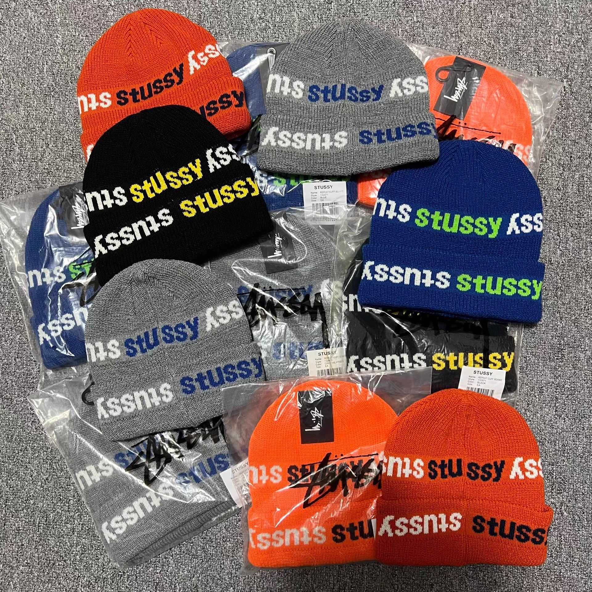 Stussy Stussy All-Over Logo Knitted Beanie Q7 Size ONE SIZE - 2 Thumbnail