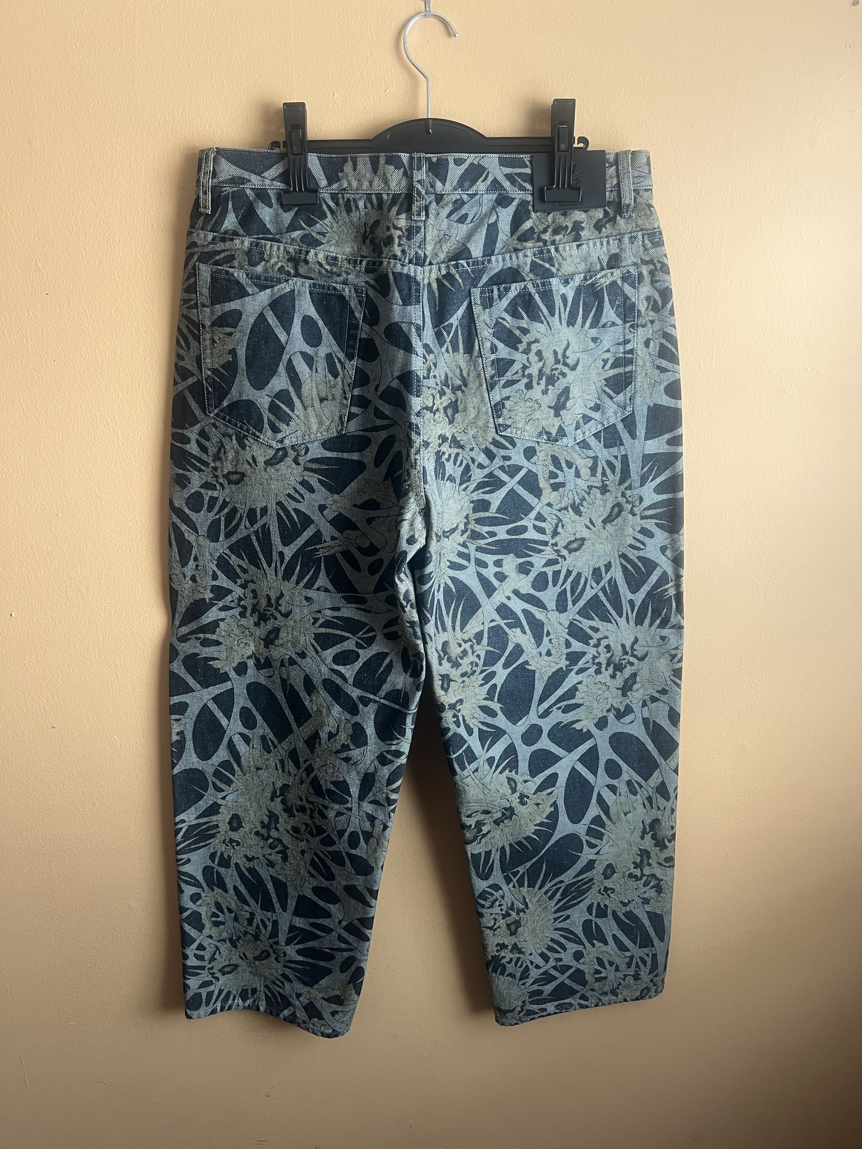 Supreme × Yohji Yamamoto Black Baggy Jeans (Skull Print) Size US 34 / EU 50 - 2 Thumbnail