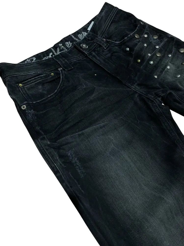 14th Addiction Crazy Flare denim washed black studded Maru rocky jeans Size US 30 / EU 46 - 6 Thumbnail