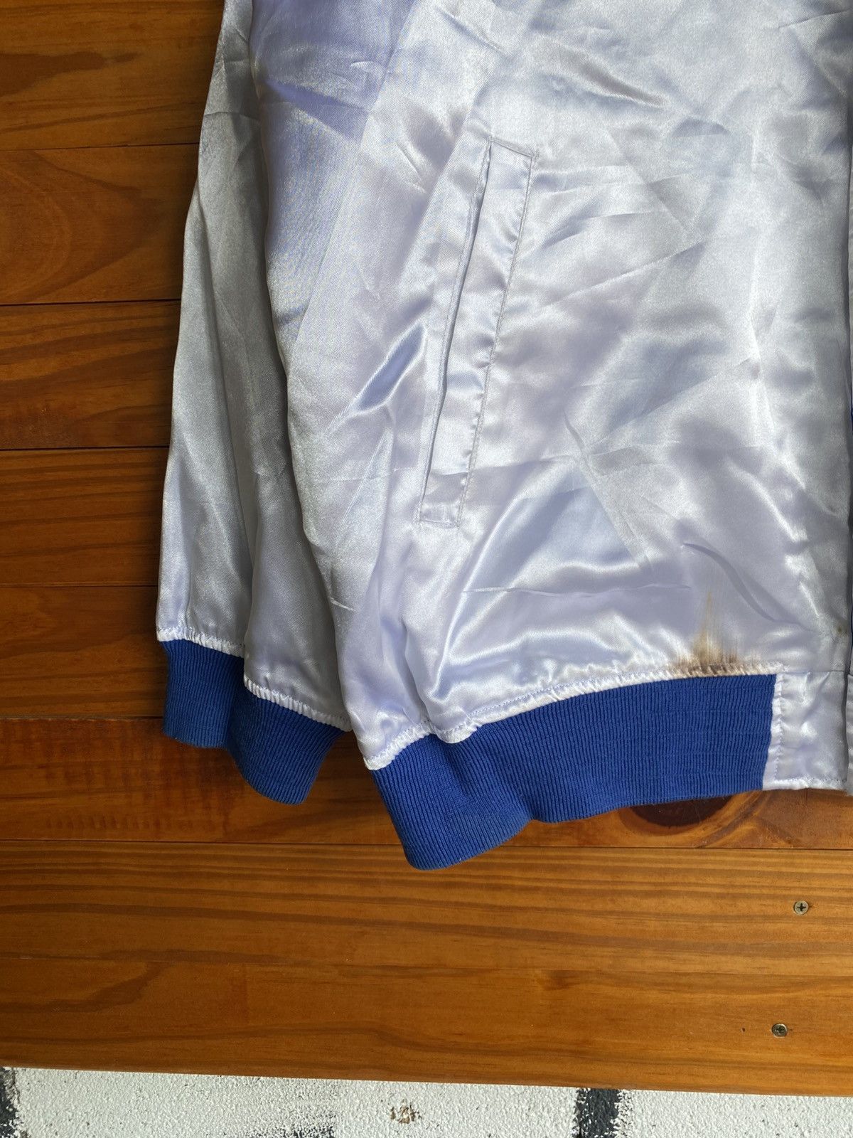 Japanese Brand Vintage Konica Minolta Satin Coach Jacket Blue White Logo Size US L / EU 52-54 / 3 - 15 Thumbnail