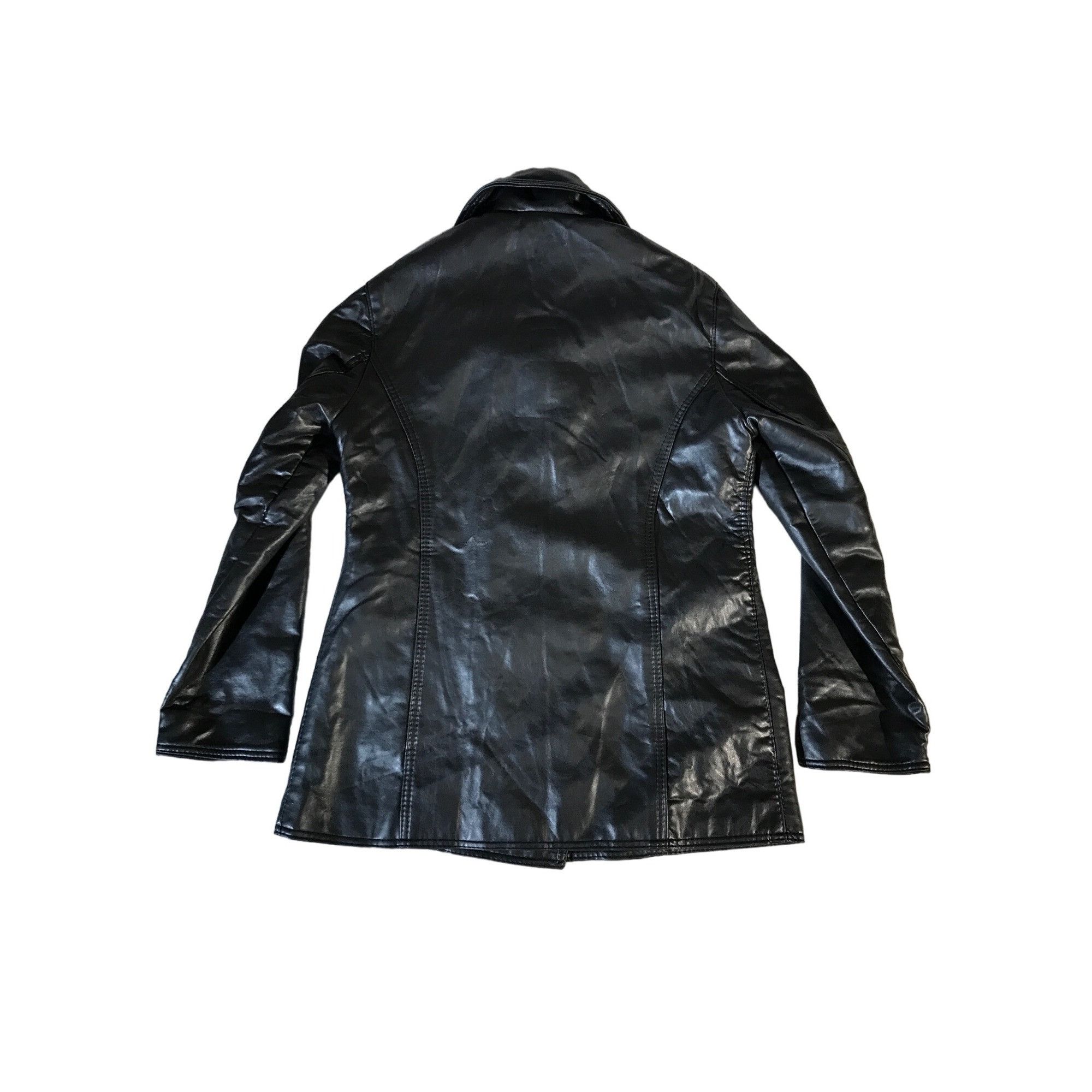 Vintage GG Genuine Garment Women's Blacks Button Leather Coat Size L / US 10 / IT 46 - 2 Thumbnail