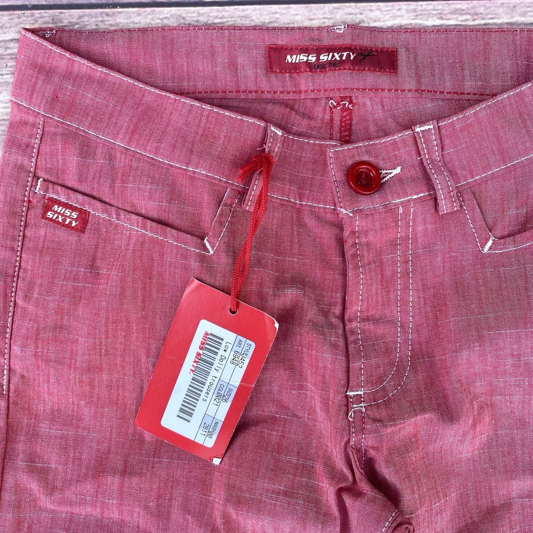 Miss Sixty VINTAGE Miss Sixty Low Dolly Trousers Jeans Flare 26 Pink Italy Womens 5-Pocket Denim Stretch Slim Cotton Blend 2/4? Size 26" / US 2 / IT 38 - 3 Thumbnail