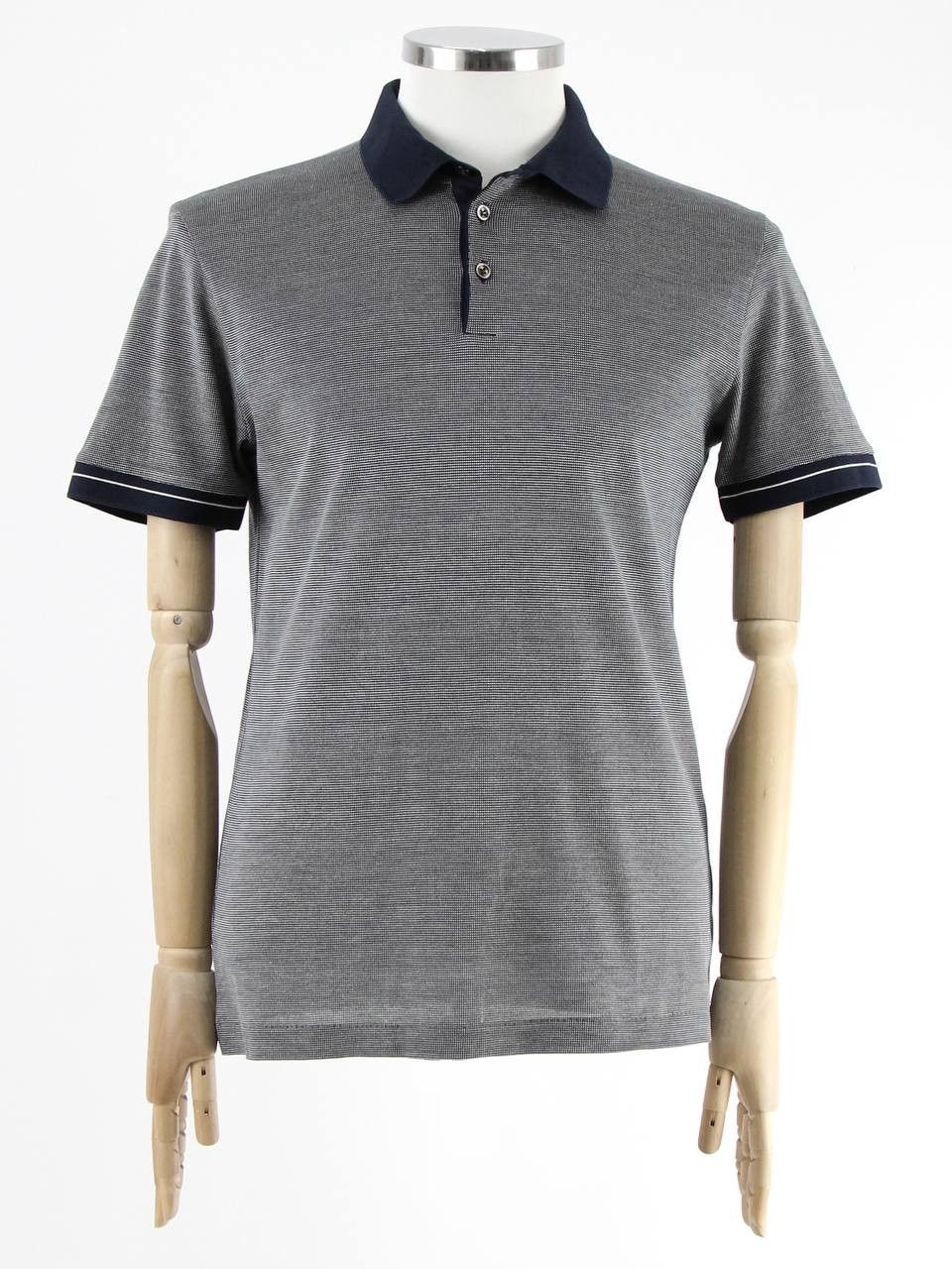 Hugo Boss HUGO BOSS White and blue cotton polo shirt Size US L / EU 52-54 / 3 - 1 Thumbnail