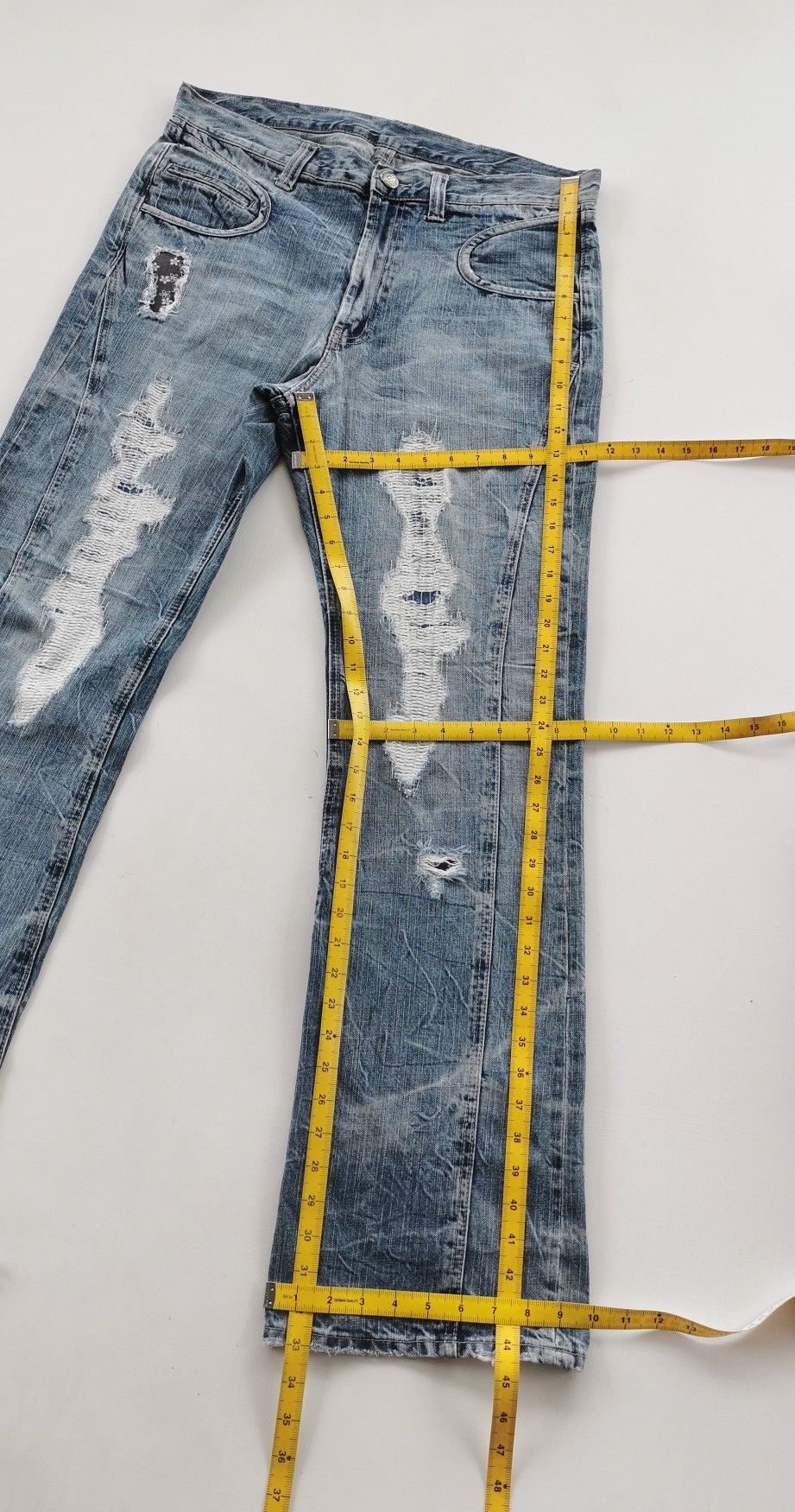 Kapital Bootcut Distressed Reworked Twist Stitch Jeans Size US 35 - 12 Thumbnail