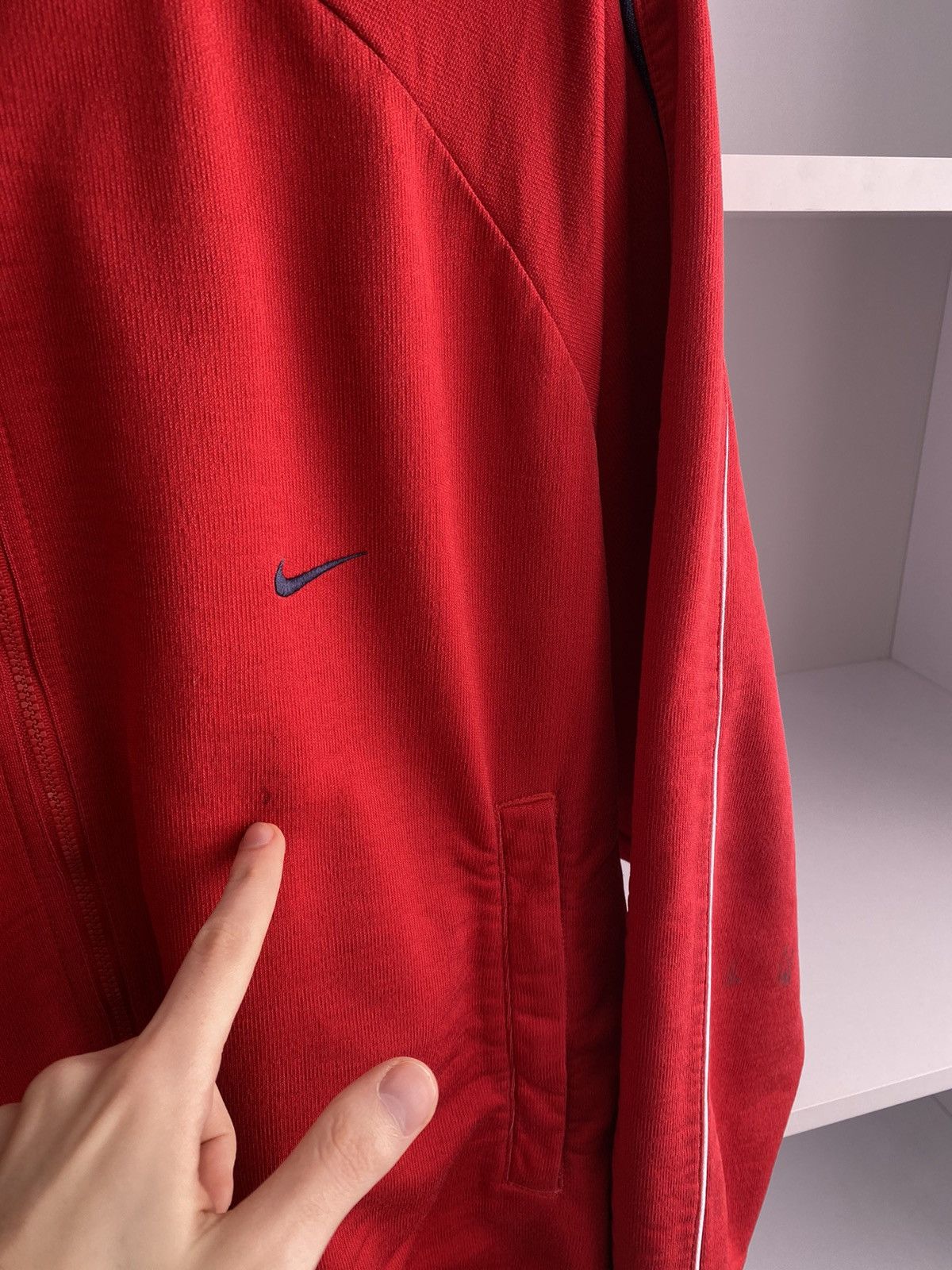 Nike × Vintage Vintage Nike Red Track Jacket Size US L / EU 52-54 / 3 - 7 Thumbnail