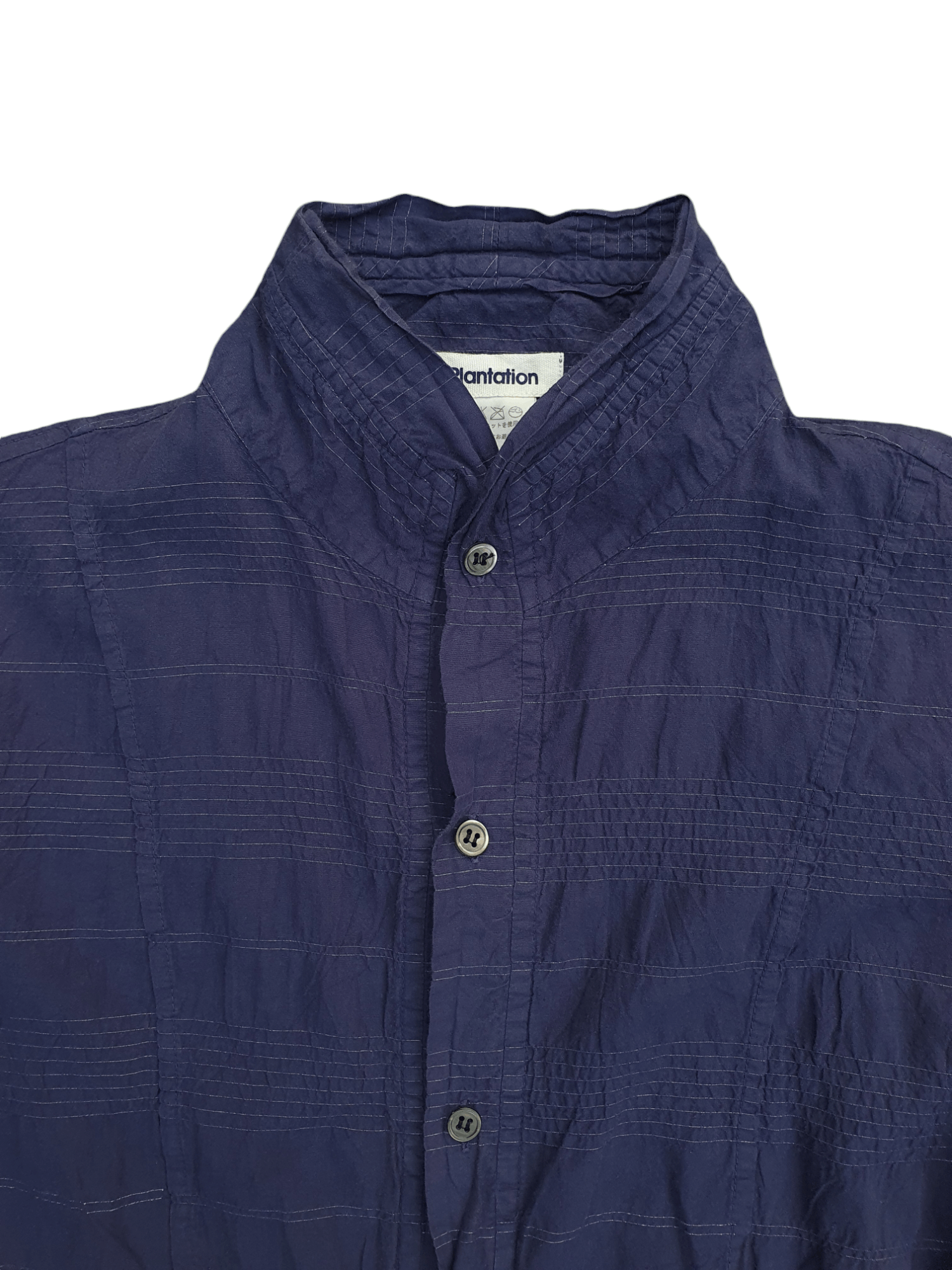 Homme Plisse Issey Miyake Pleated Indigo Dyed Mandarin Collar Shirt Size US S / EU 44-46 / 1 - 2 Thumbnail