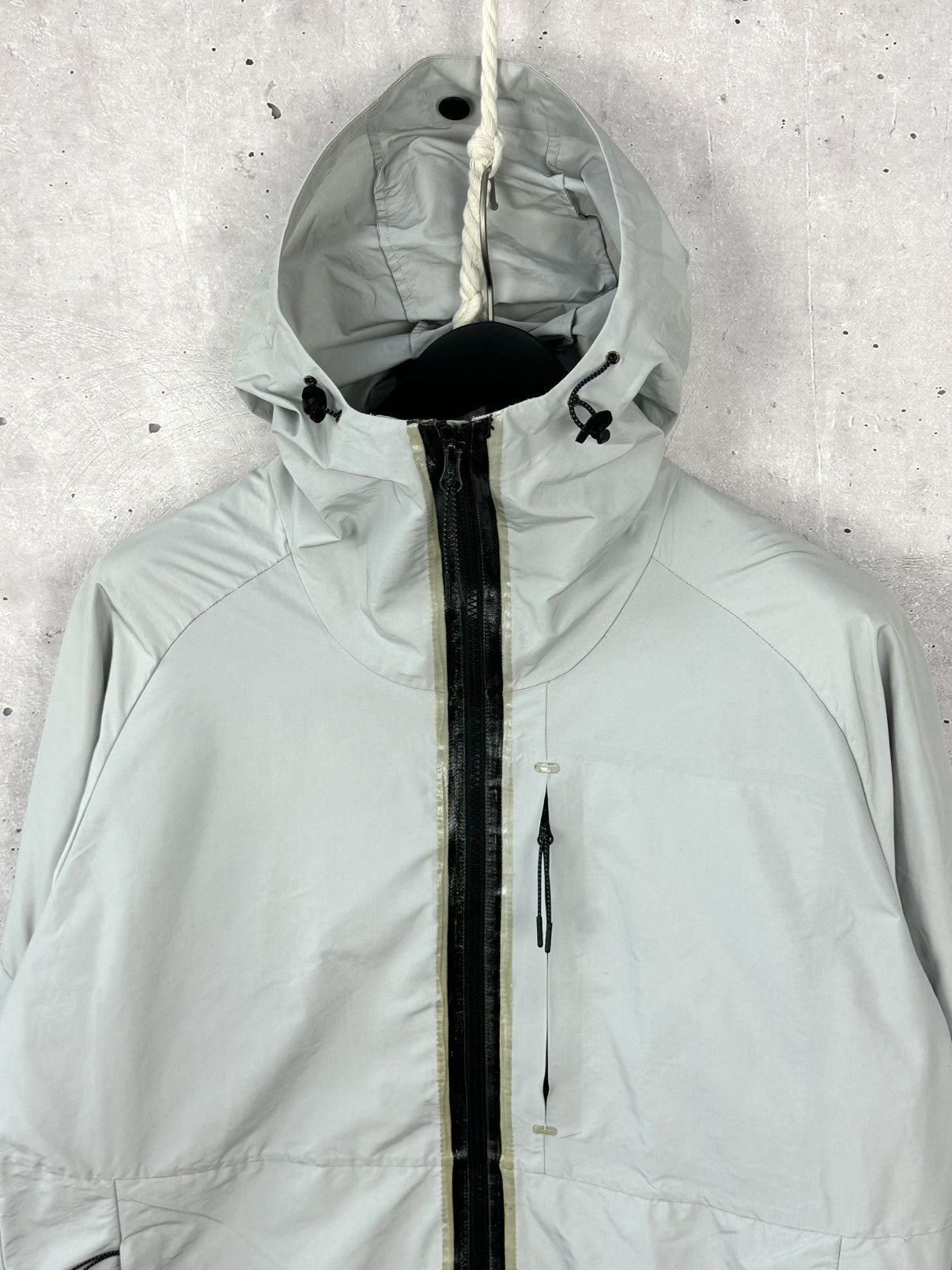 Nike × Vintage Nike Tech Fleece Grey Nylon Logo Hooded Light Jacket Size US L / EU 52-54 / 3 - 2 Thumbnail