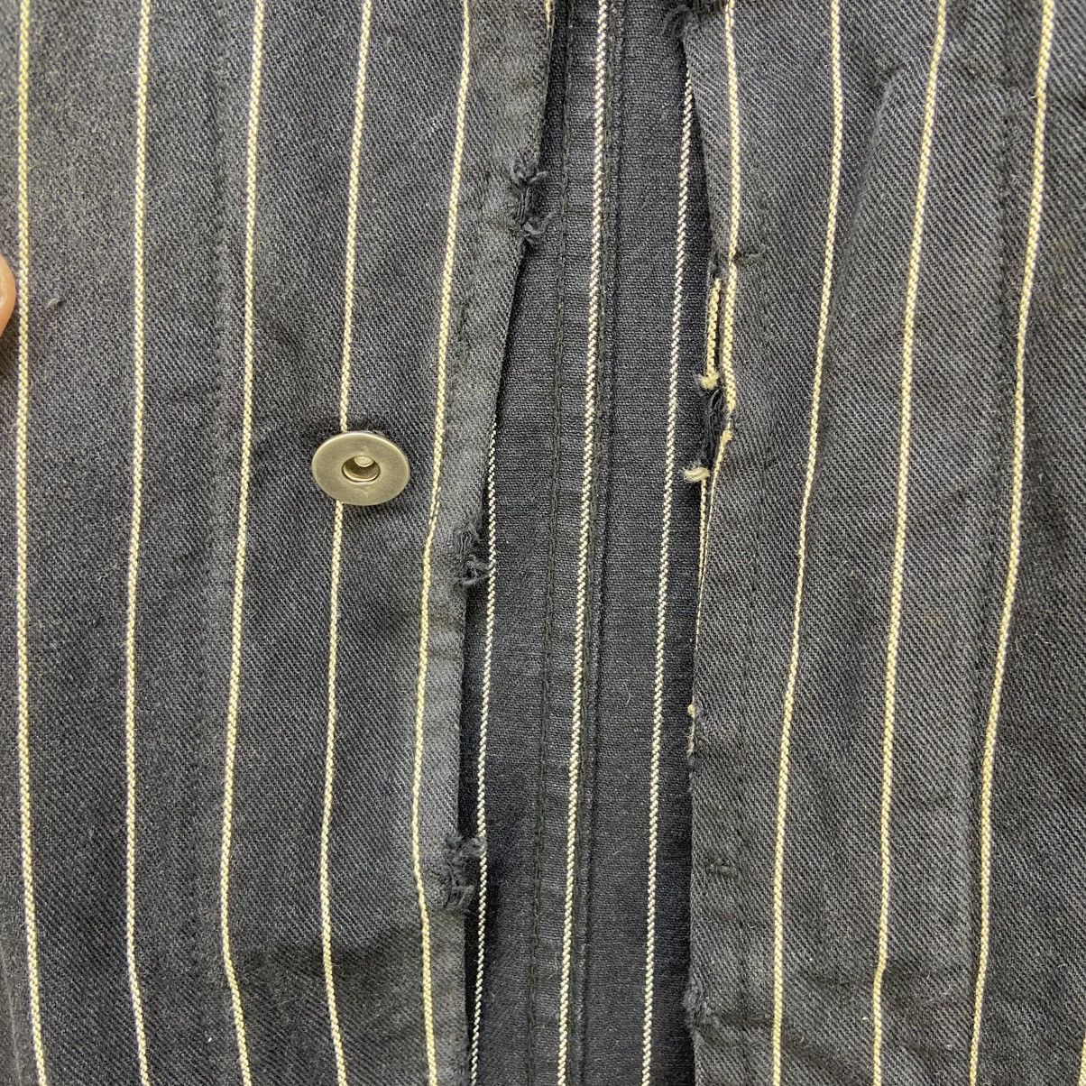 Japanese Brand Japanese Brand Thanx God Stripes Distressed Denim Jacket Size US S / EU 44-46 / 1 - 17 Thumbnail