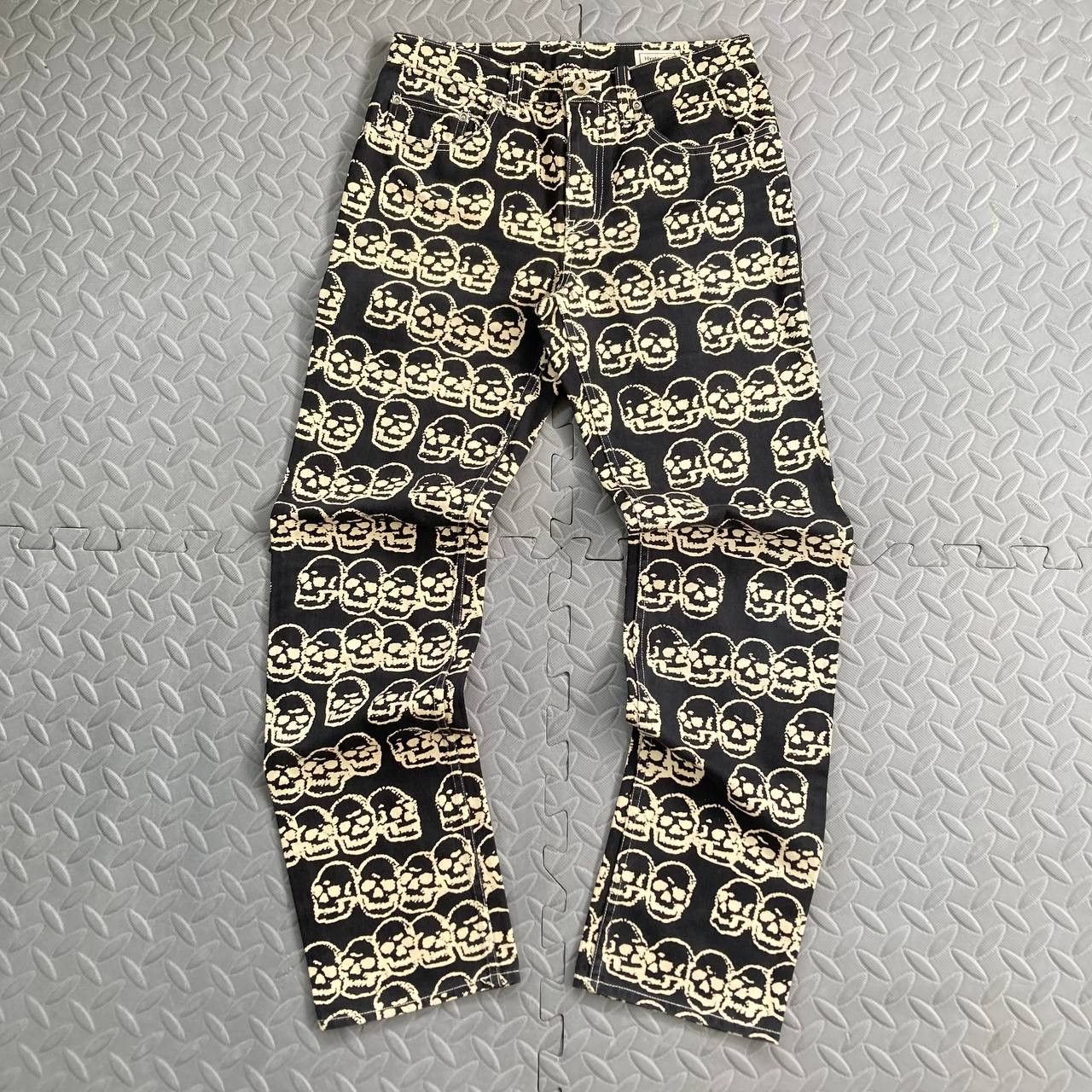 Hysteric Glamour Vintage 1998 Skulls Print Trousers Size 28" / US 6 / IT 42 - 1 Thumbnail