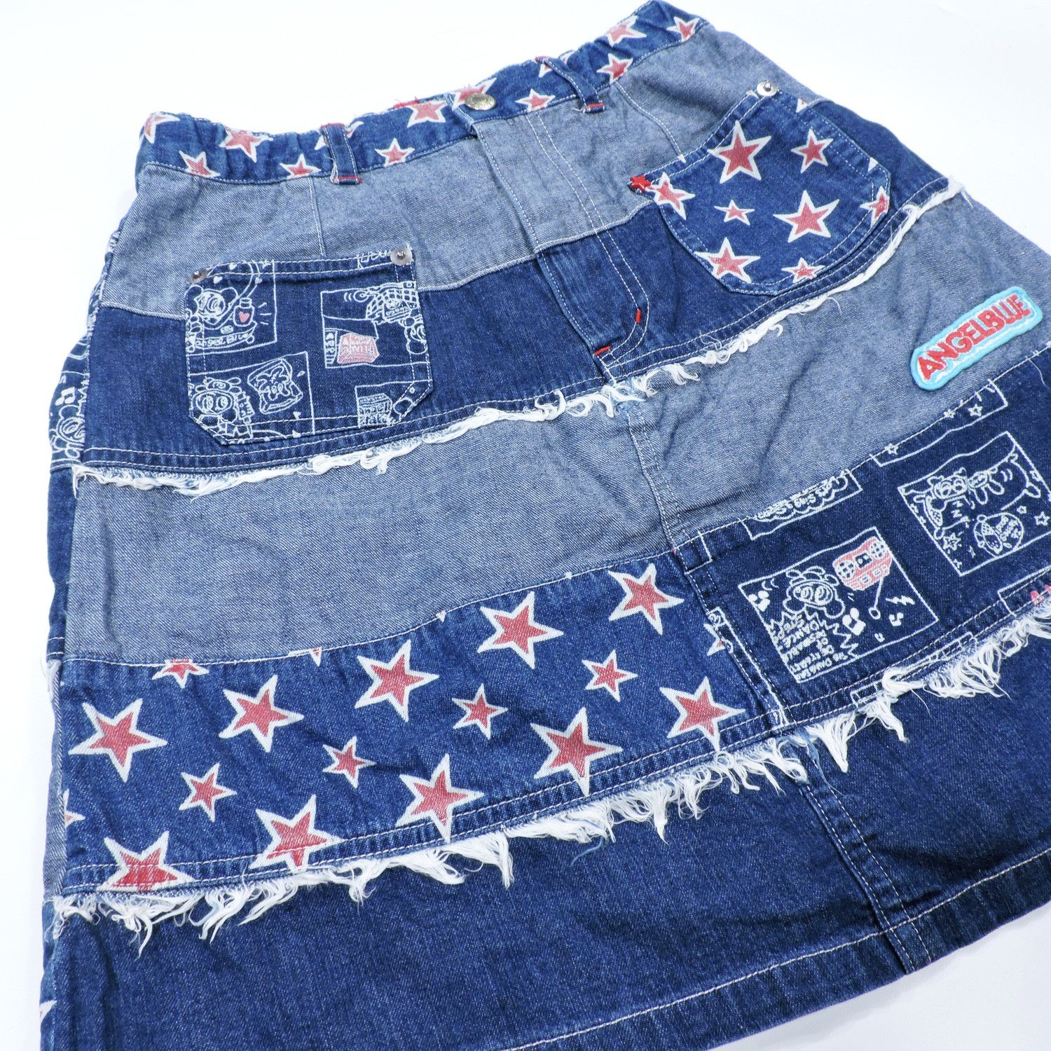 Angel Blue ANGEL BLUE STARS ‘LET’S SHOWER TIME’ DENIM MINI SKIRTS Size 27" / US 4 / IT 40 - 6 Thumbnail