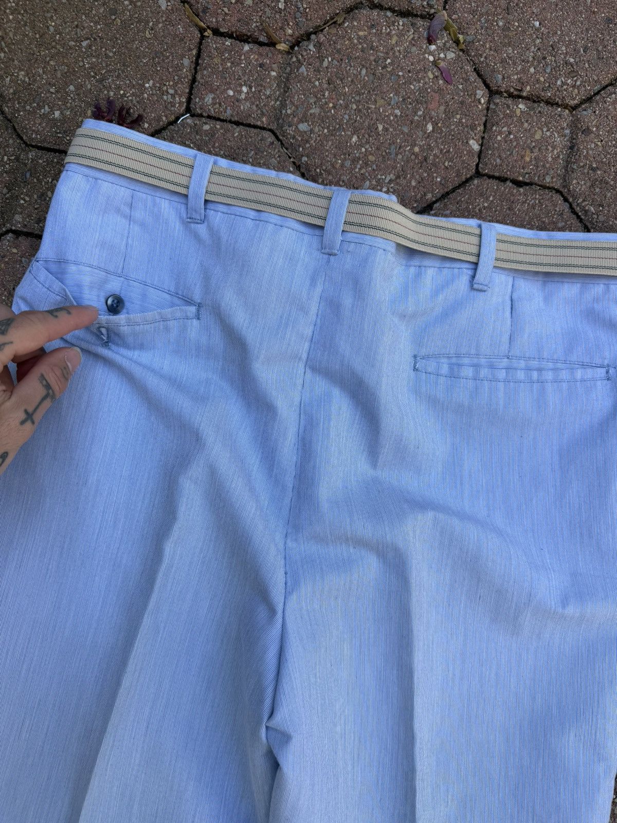 Vintage Vintage 1960s Handmade Blue Slacks Pants Custom 1of1 USA Size US 34 / EU 50 - 8 Thumbnail
