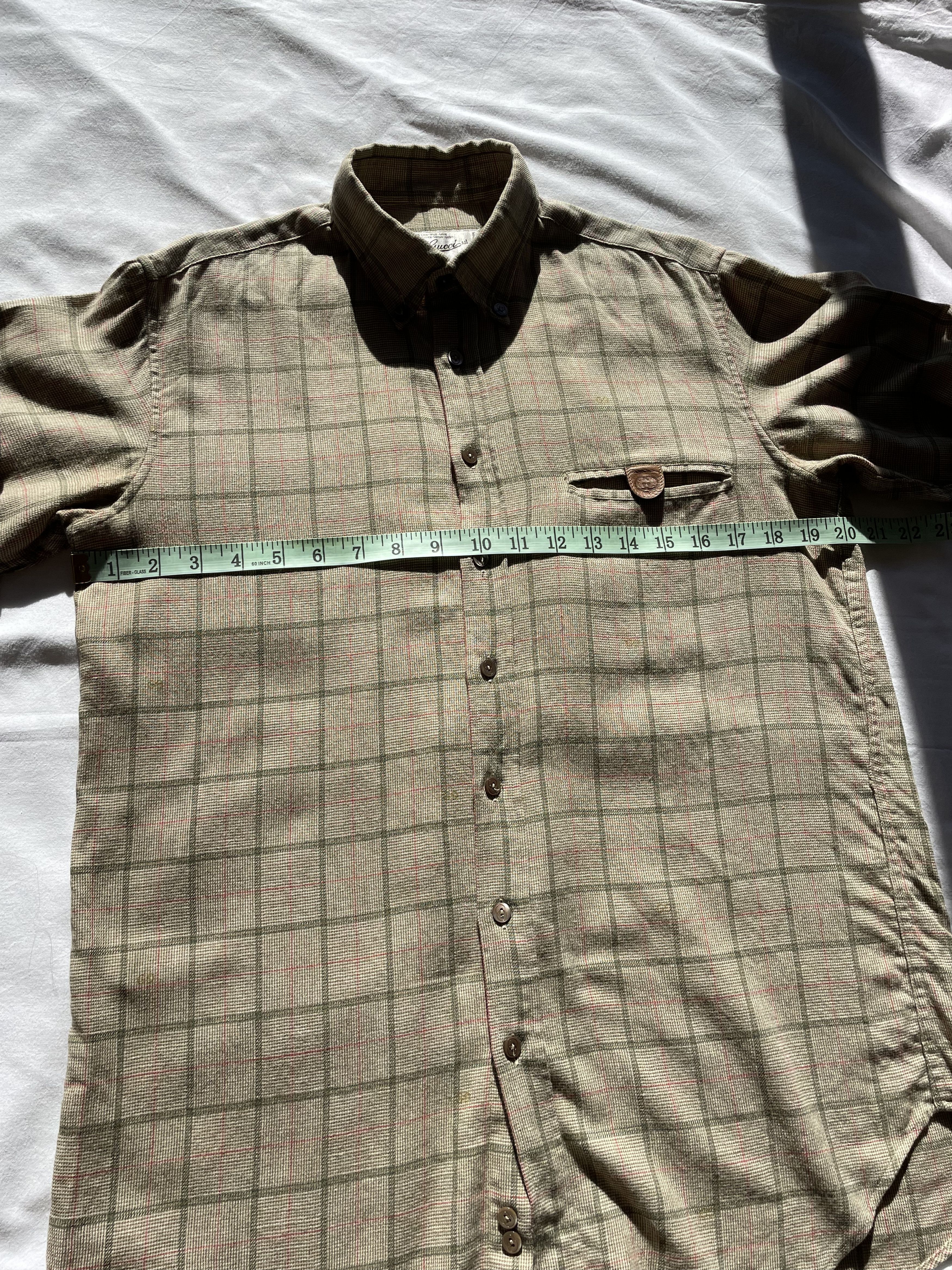 Gucci × Tom Ford × Vintage Gucci Shirt Check Monogram Vintage Men 1970s Size US S / EU 44-46 / 1 - 14 Thumbnail