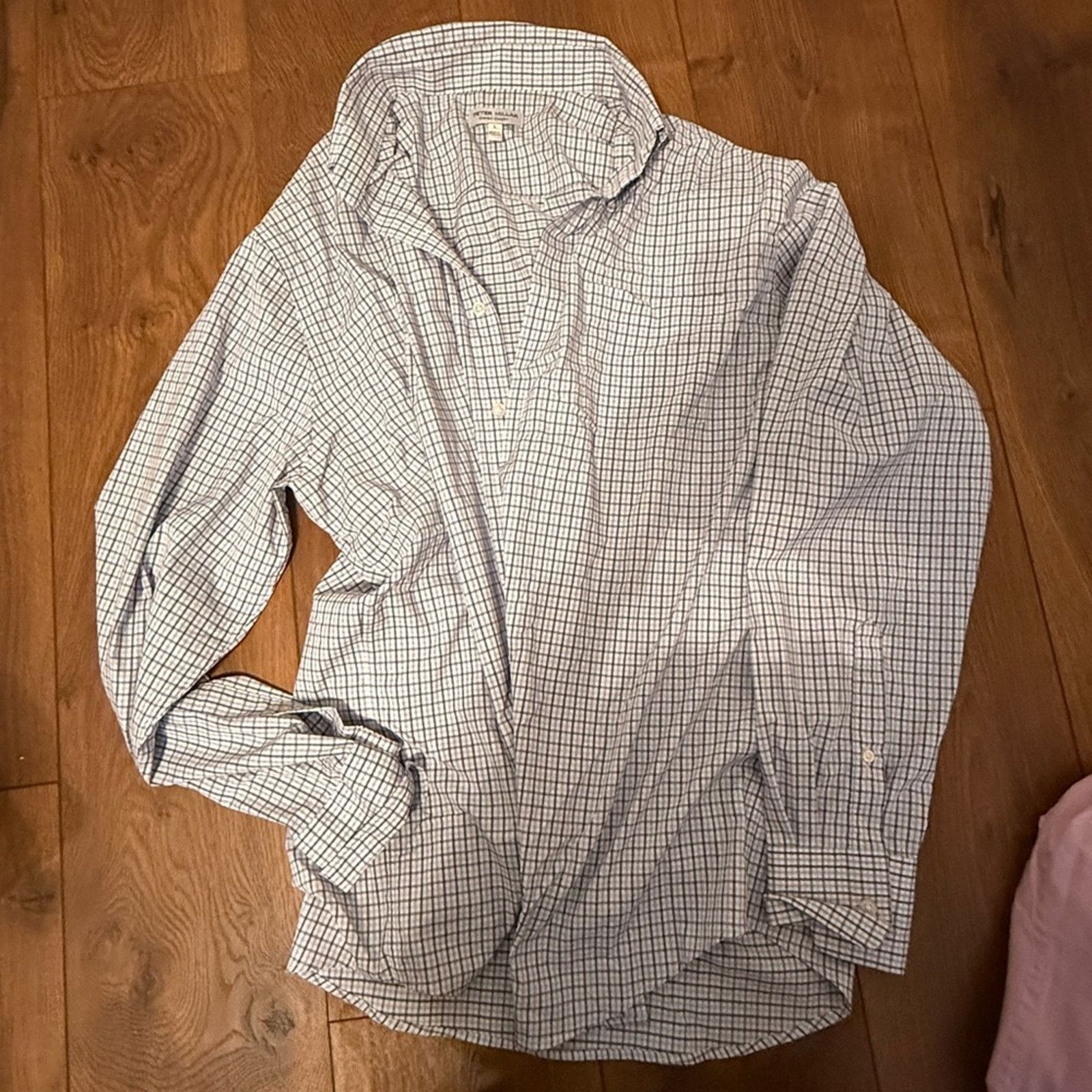 Peter Millar Peter Millar White and Blue Plaid Shirt Size US L / EU 52-54 / 3 - 1 Thumbnail