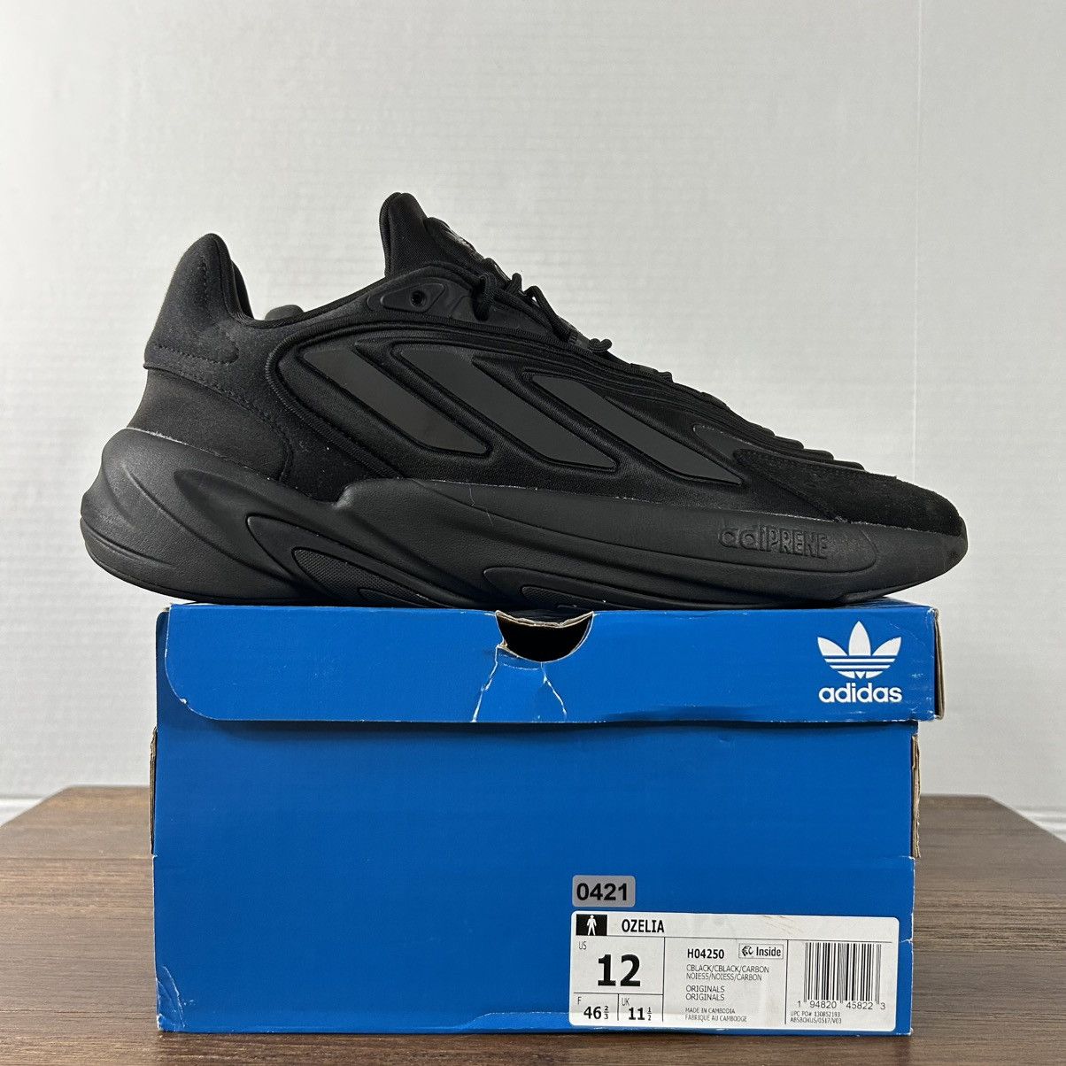 Adidas Adidas Ozelia Triple Black Sneakers Size M12/W13 Size US 12 / EU 45 - 1 Thumbnail