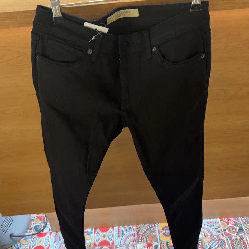Burberry Burberry Black Cotton Casual Pants for Women Size 23" - 1 Thumbnail
