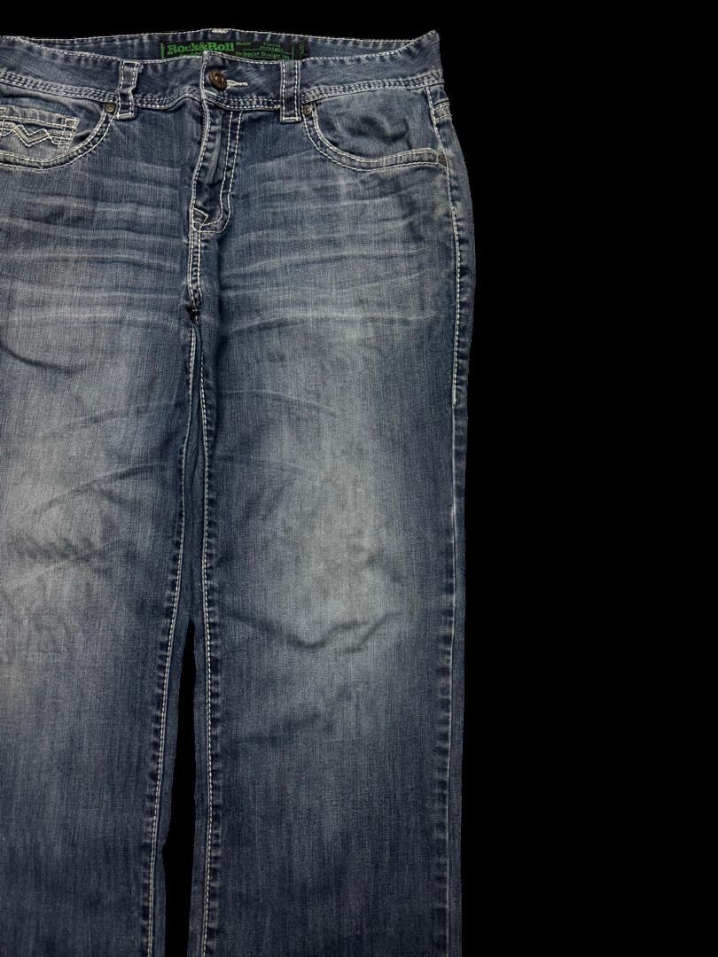 Japanese Brand Vintage Rock&Roll Cowboy Denim Mudwash Regular Straight Leg Size US 33 - 5 Thumbnail