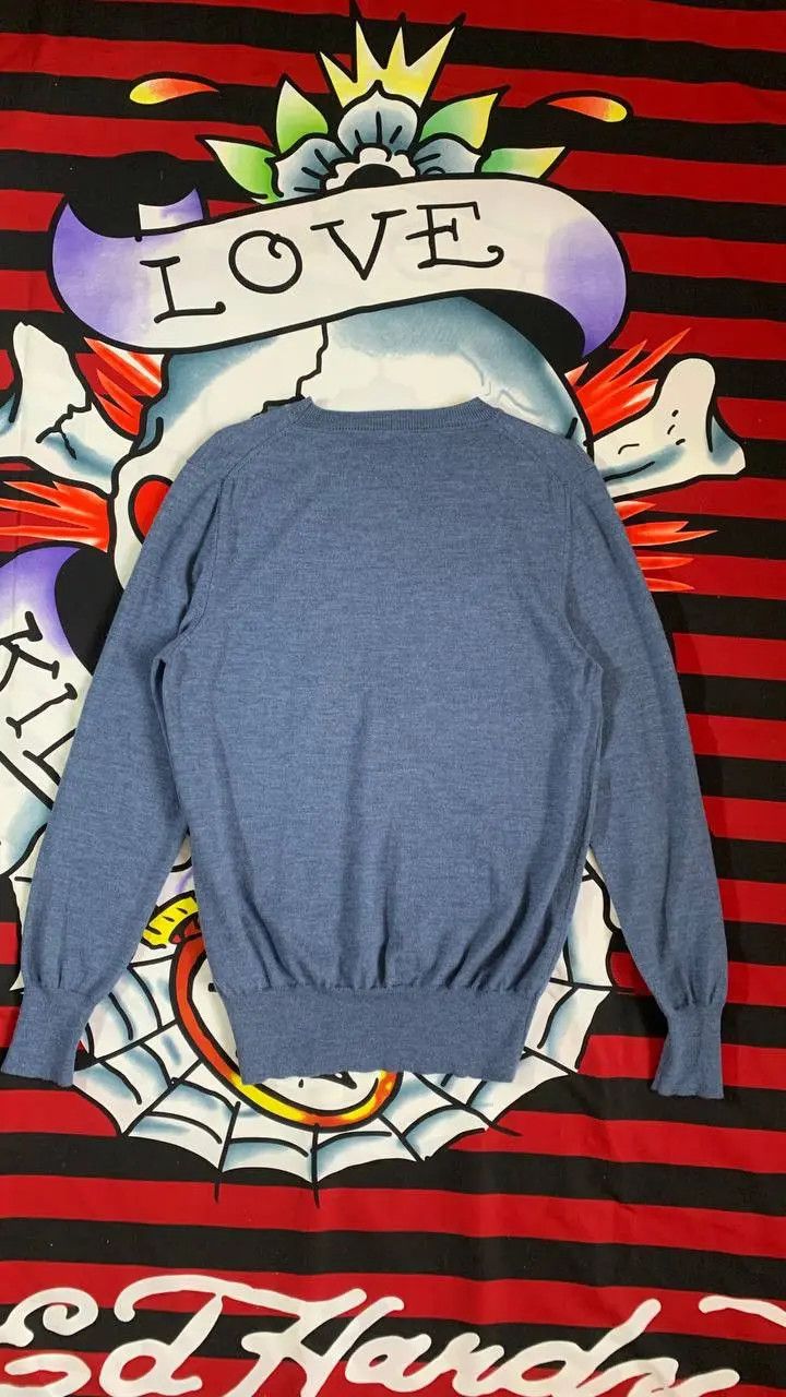 Vivienne Westwood Vivienne Westwood wool sweater with orb logo in blue Size US L / EU 52-54 / 3 - 2 Thumbnail