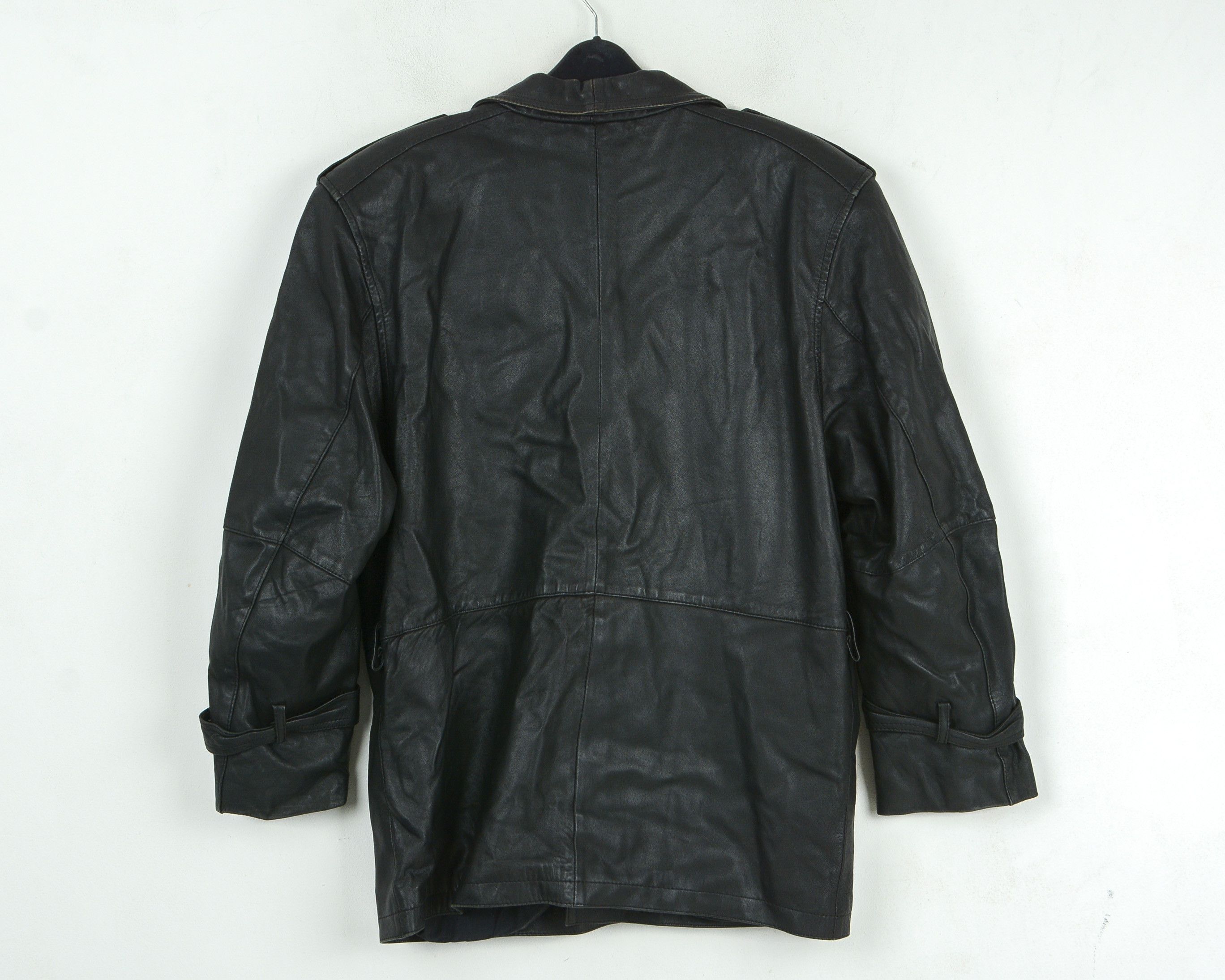 Band Tees × Vintage ADRIPEL Leather UK 38 US Jacket Coat Trench EU 48 Button S Size US S / EU 44-46 / 1 - 12 Thumbnail