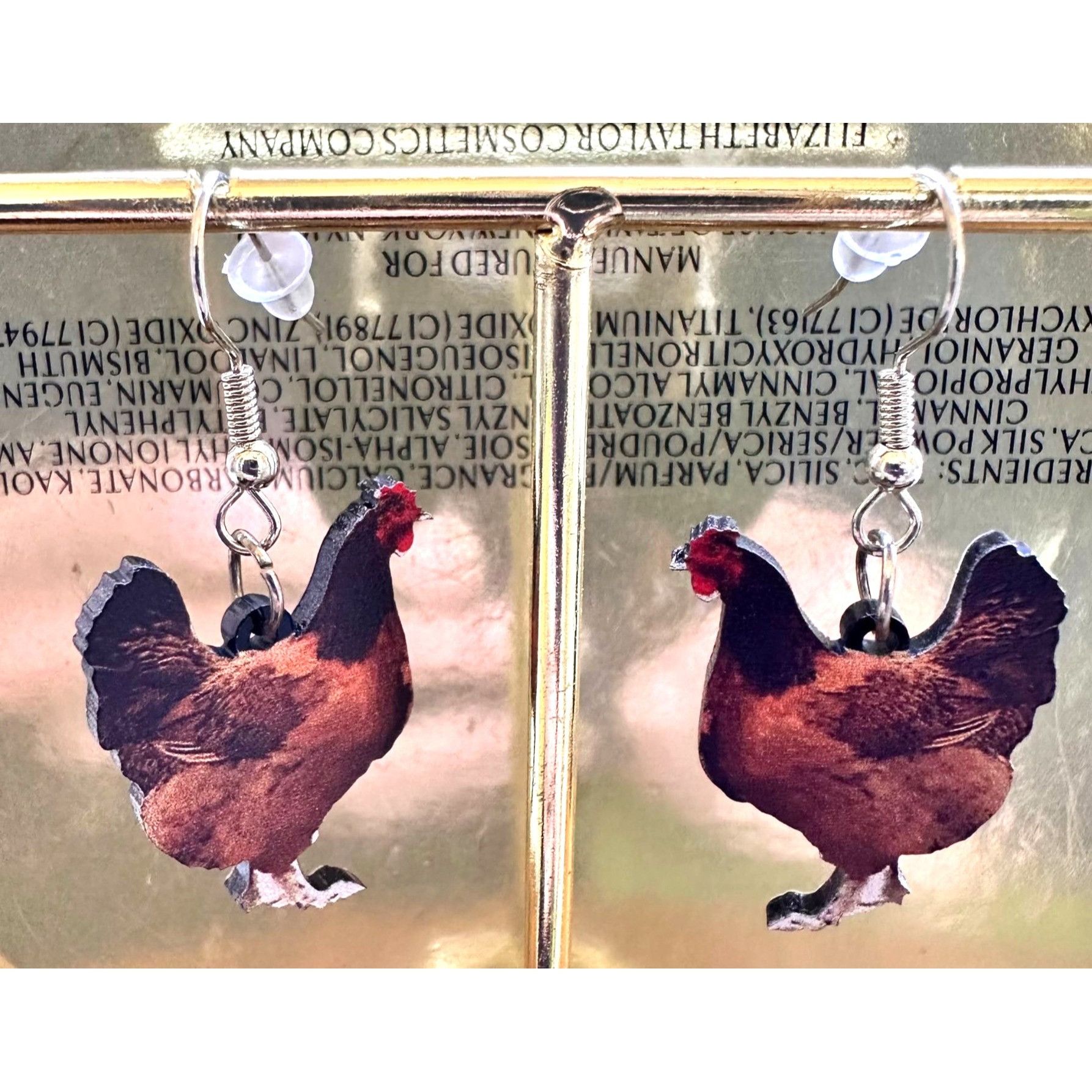 Handmade Rooster Earrings Chicken Farm Animal Eggs Pet New Hens Farme Size ONE SIZE - 7 Thumbnail