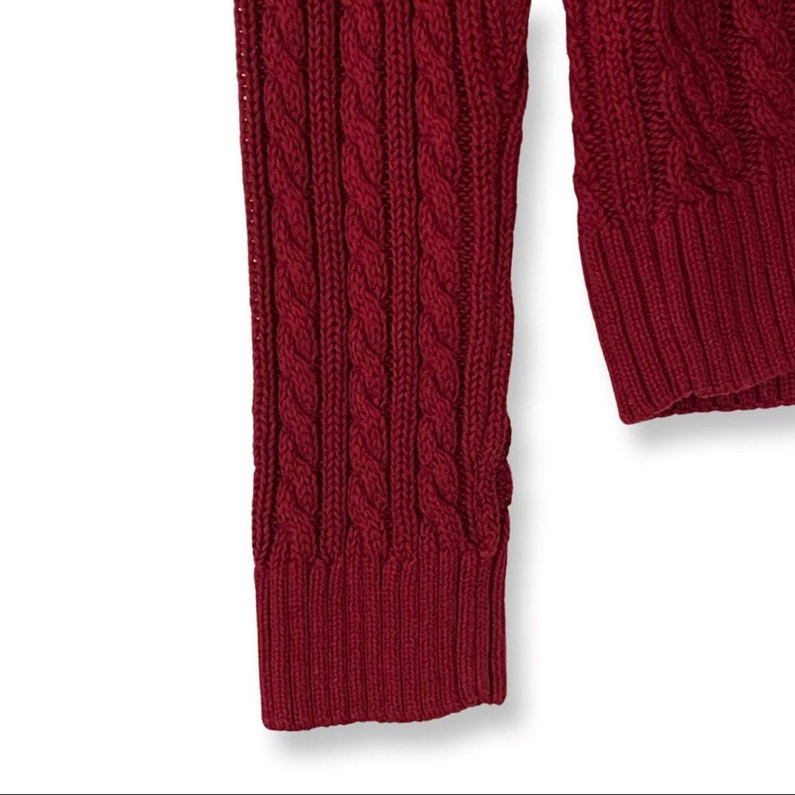 Other Vintage 90's Jeanne Pierre Red Cable Knit Turtleneck Sweater Size L / US 10 / IT 46 - 2 Thumbnail